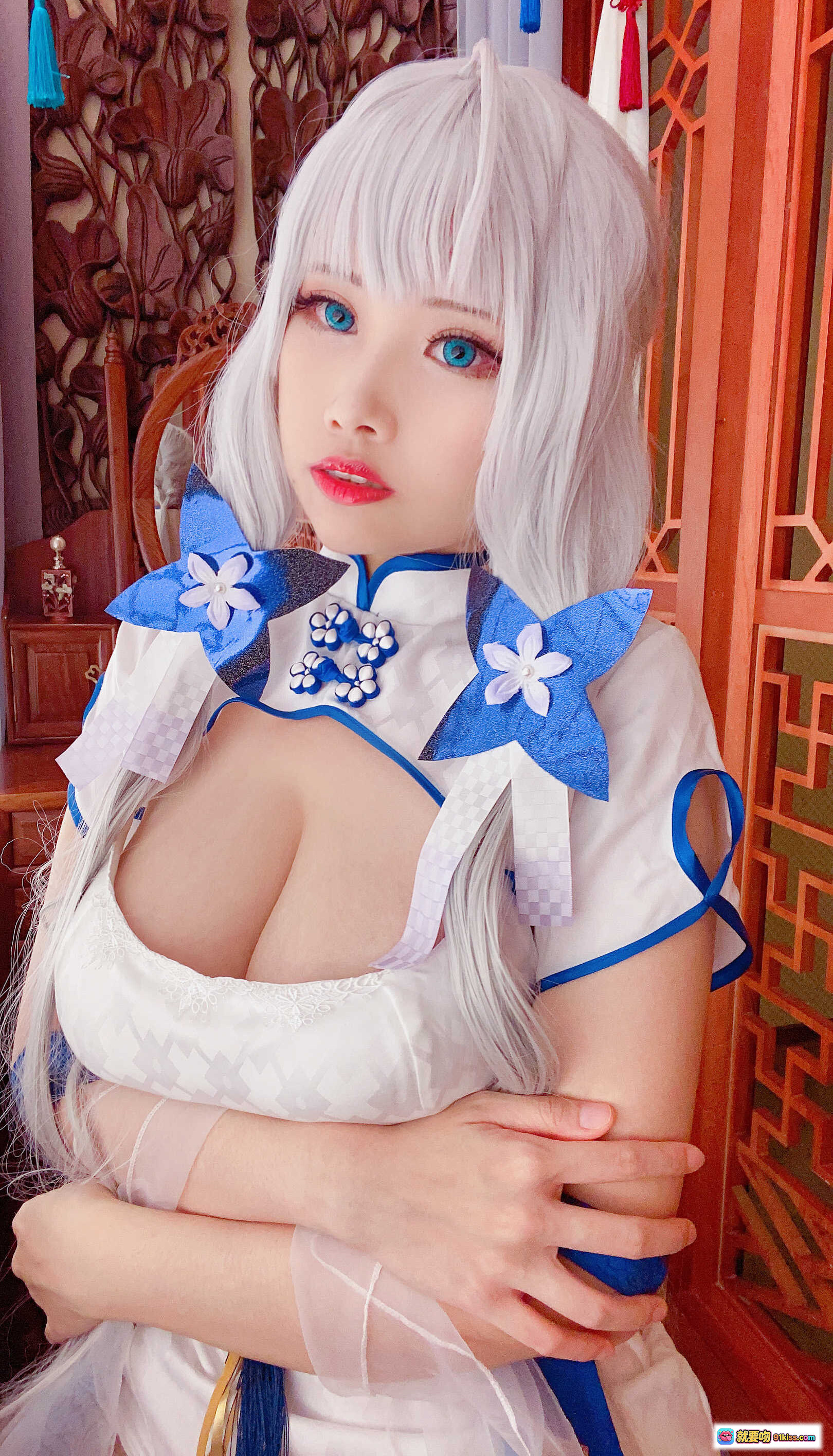 图片[3] - KaYa萱 NO.032 碧蓝航线cos自拍写真 70P高清美腿白丝少女风室内私房照 - 就要吻