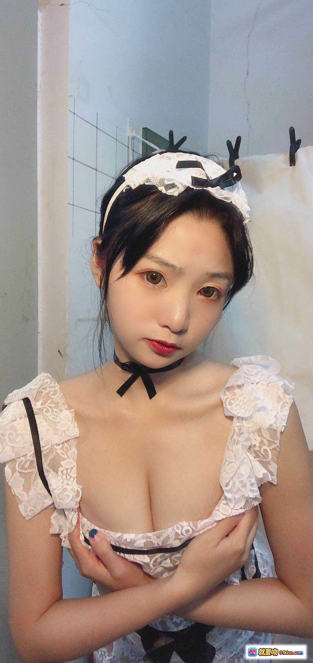 图片[7] - 青水NO.005情趣内衣自拍写真 白色蕾丝女仆装 丝袜美腿 甜美头饰 室内私房摄影 24P高清图集 - 就要吻