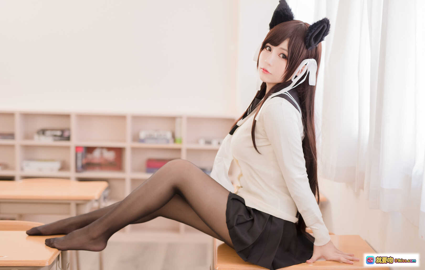 图片[6] - 白神泱NO.001 JK制服兽耳写真 10P高清美图 学院风猫耳少女 甜美性感私房照 - 就要吻