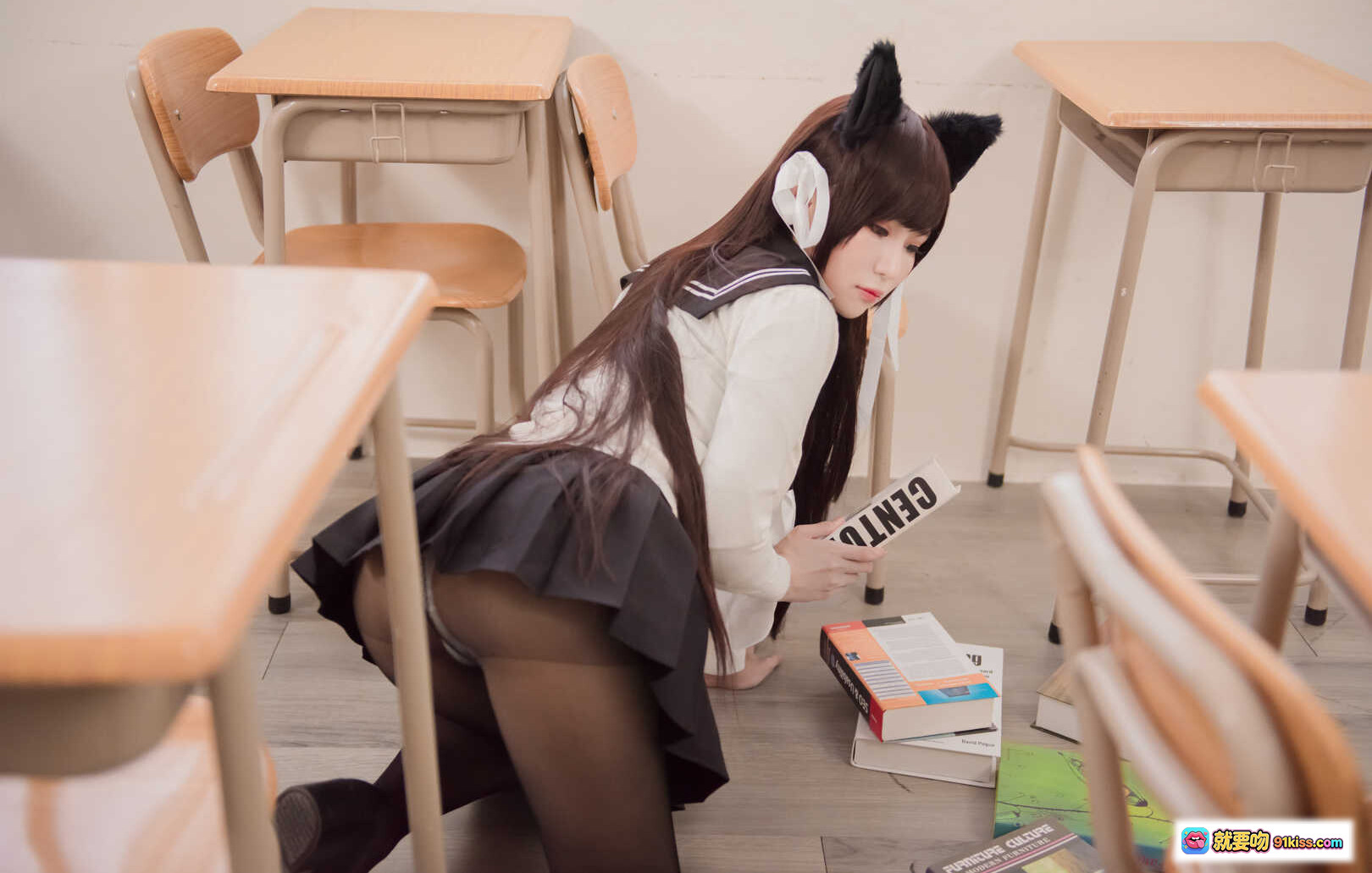 图片[5] - 白神泱NO.001 JK制服兽耳写真 10P高清美图 学院风猫耳少女 甜美性感私房照 - 就要吻