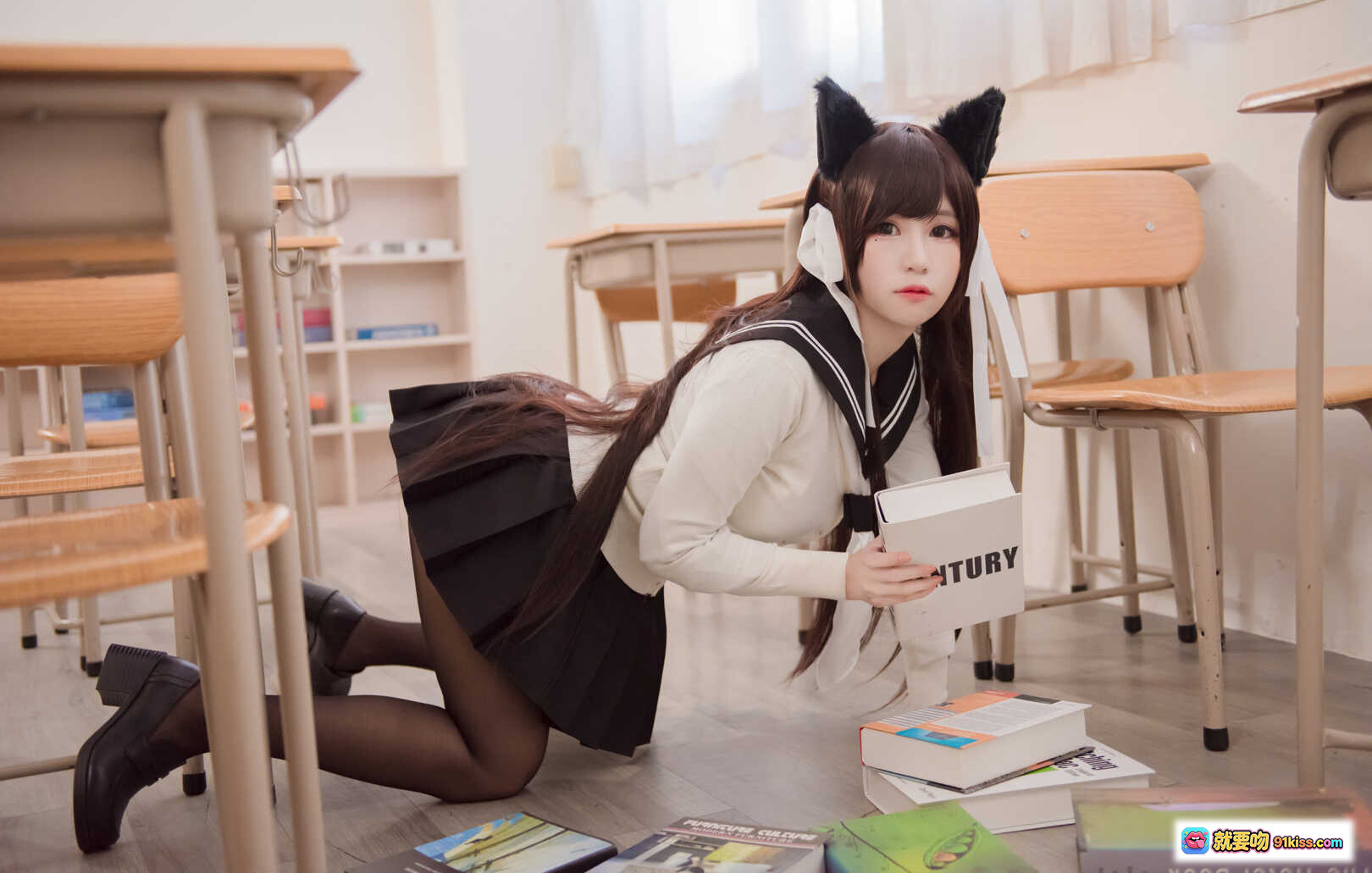 图片[9] - 白神泱NO.001 JK制服兽耳写真 10P高清美图 学院风猫耳少女 甜美性感私房照 - 就要吻