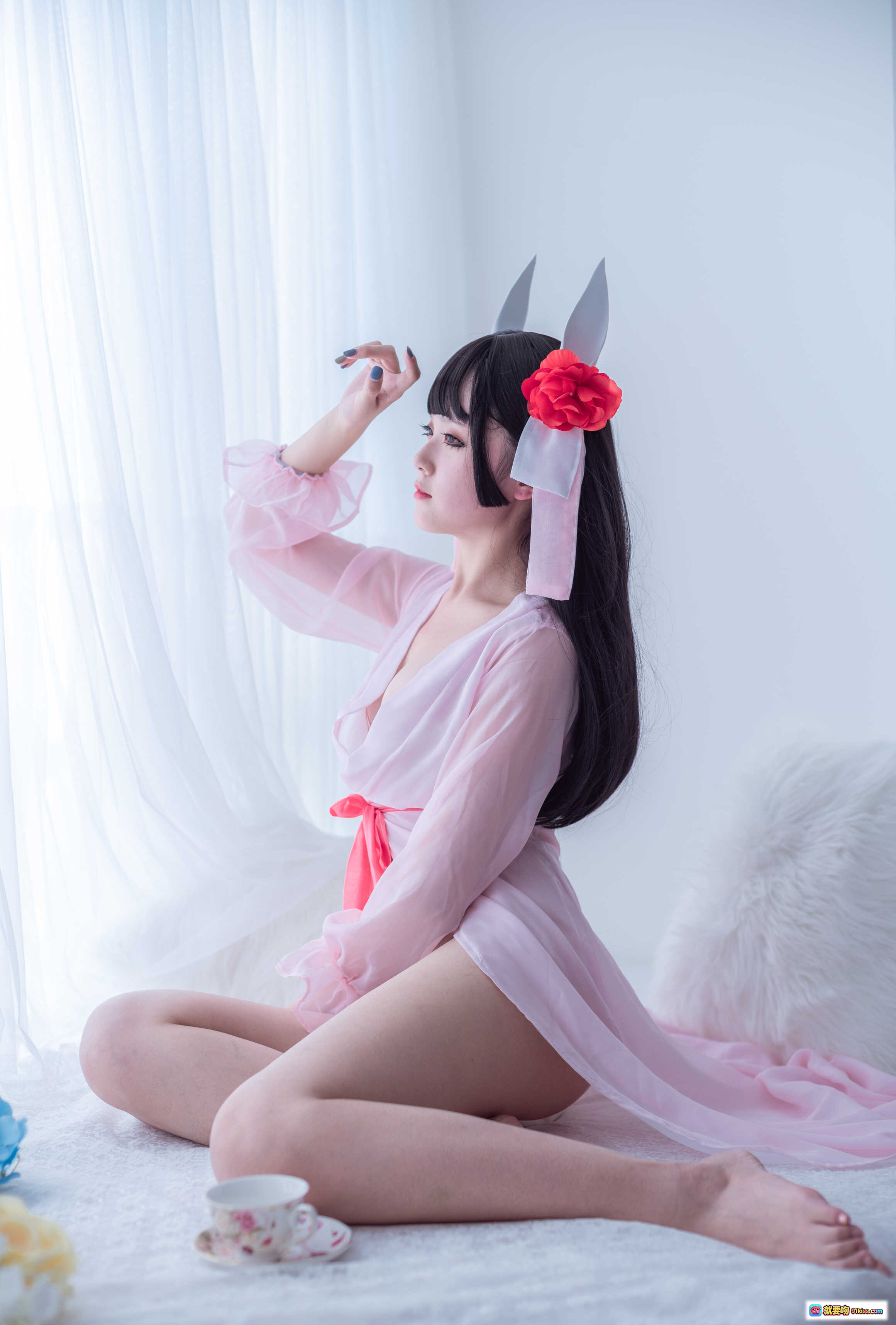 图片[9] - 秋楚楚天津写真38P517MB 粉色薄纱浴袍系带诱惑 美腿私房性感写真调色版 - 就要吻