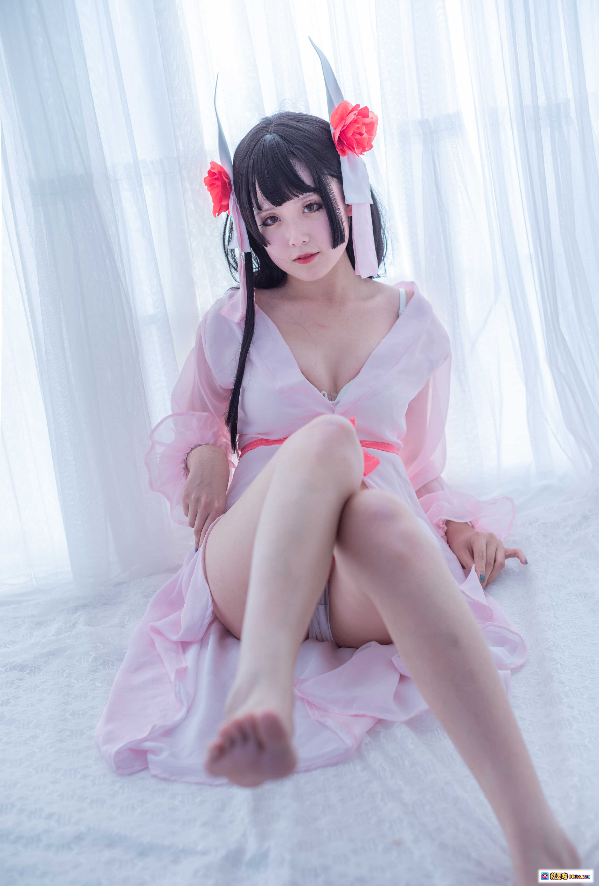 图片[10] - 秋楚楚天津写真38P517MB 粉色薄纱浴袍系带诱惑 美腿私房性感写真调色版 - 就要吻