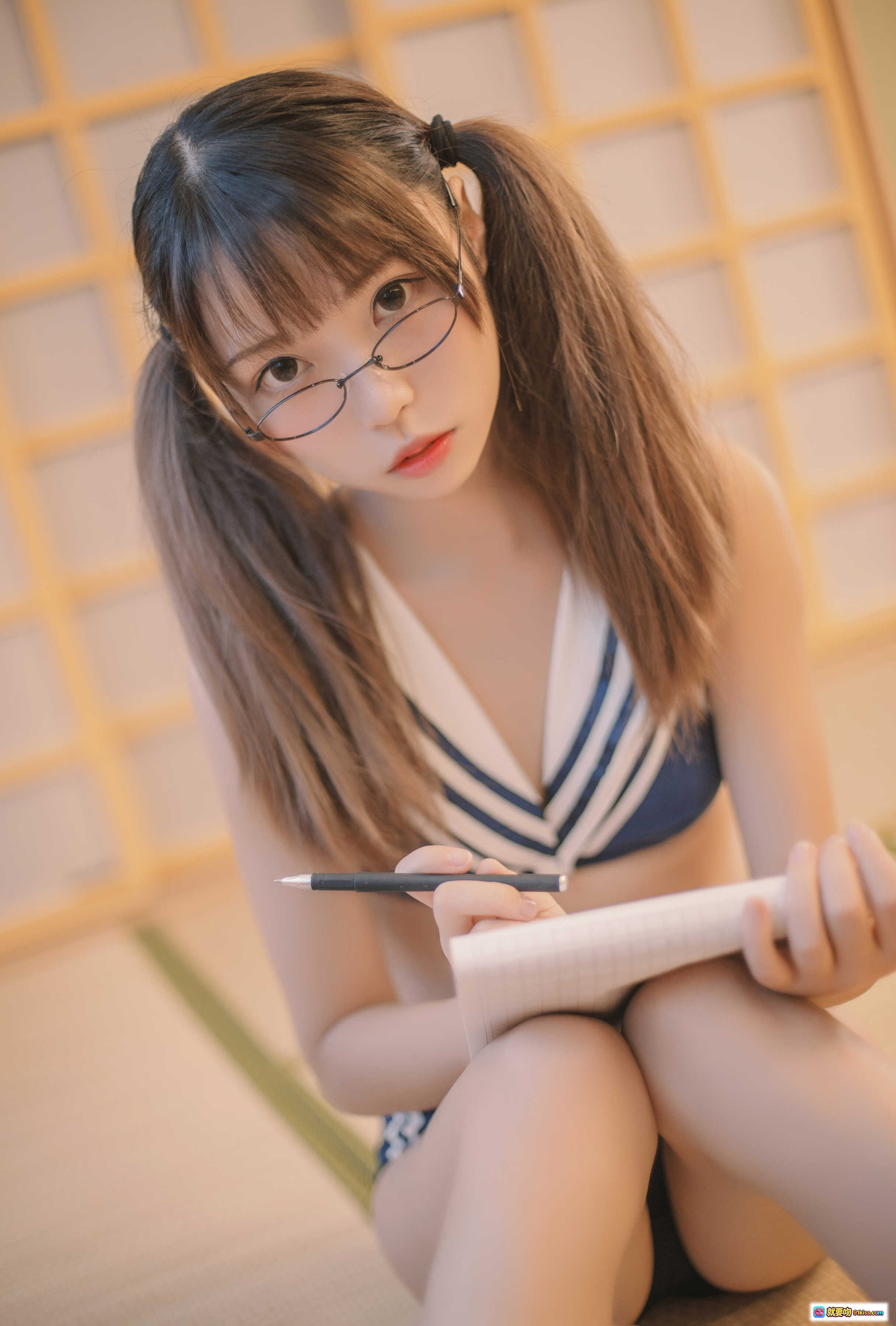 图片[2] - 白易子NO.22水手服写真 22P65MB 日系少女坐姿美腿榻榻米场景 清新甜美风格 - 就要吻