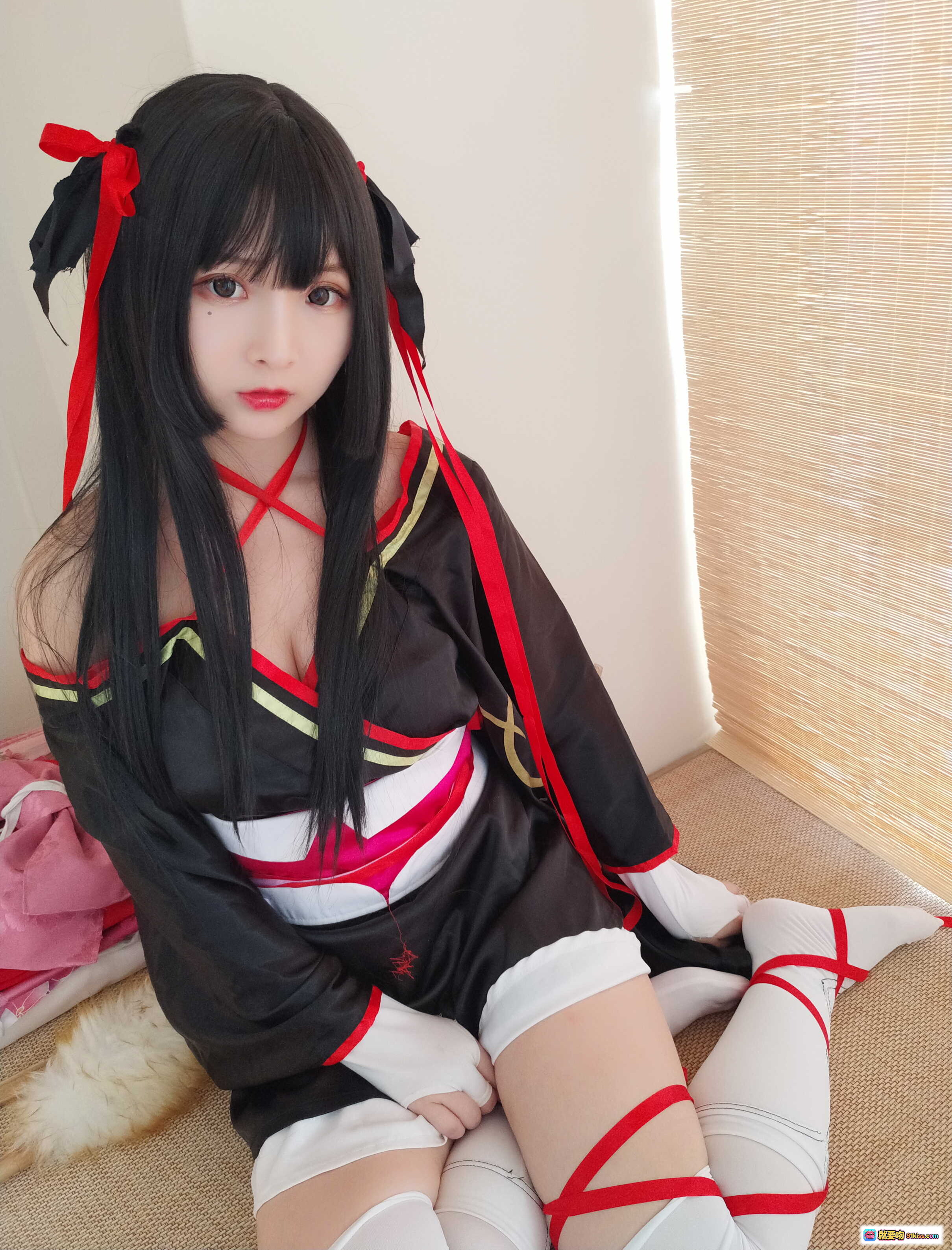 图片[9] - 古川NO.045夜夜cosplay写真集37P195MB黑发红带和风美少女白丝 thighhigh日系二次元角色扮演高清图集 - 就要吻