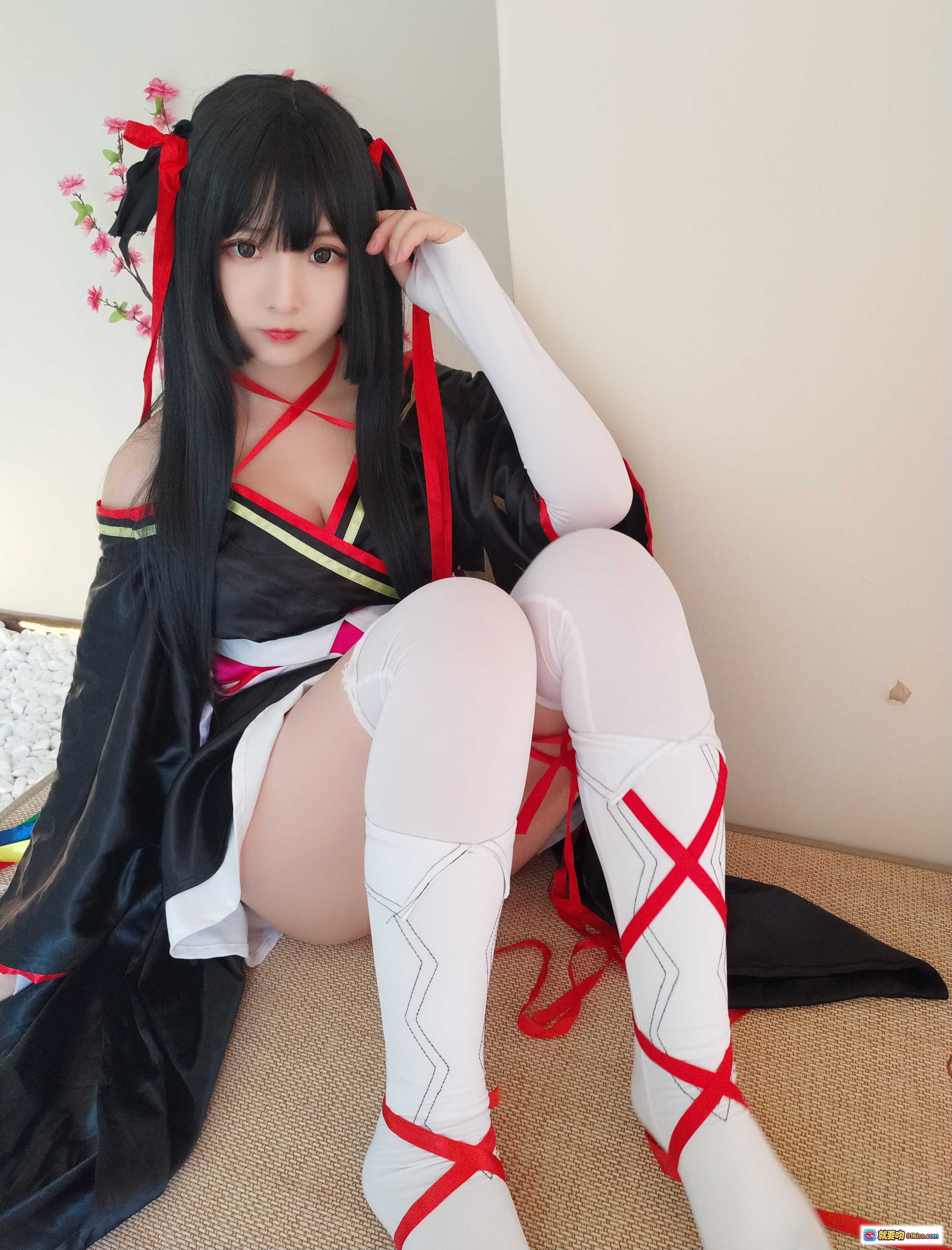 图片[8] - 古川NO.045夜夜cosplay写真集37P195MB黑发红带和风美少女白丝 thighhigh日系二次元角色扮演高清图集 - 就要吻