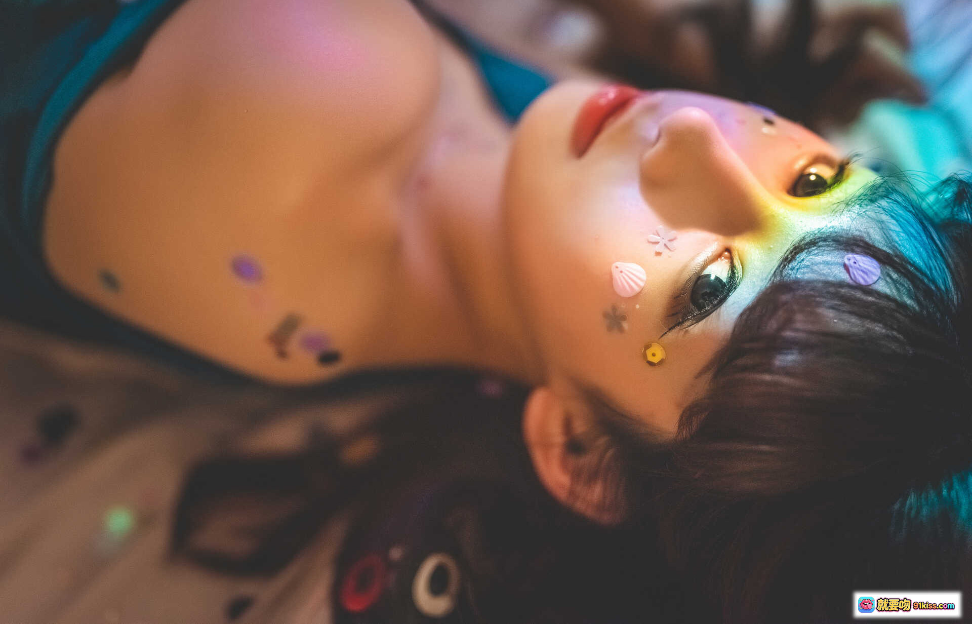 黑米粥圣诞主题写真NO.024｜梦幻彩妆+星空贴纸+柔光人像30P高清图集 - 就要吻