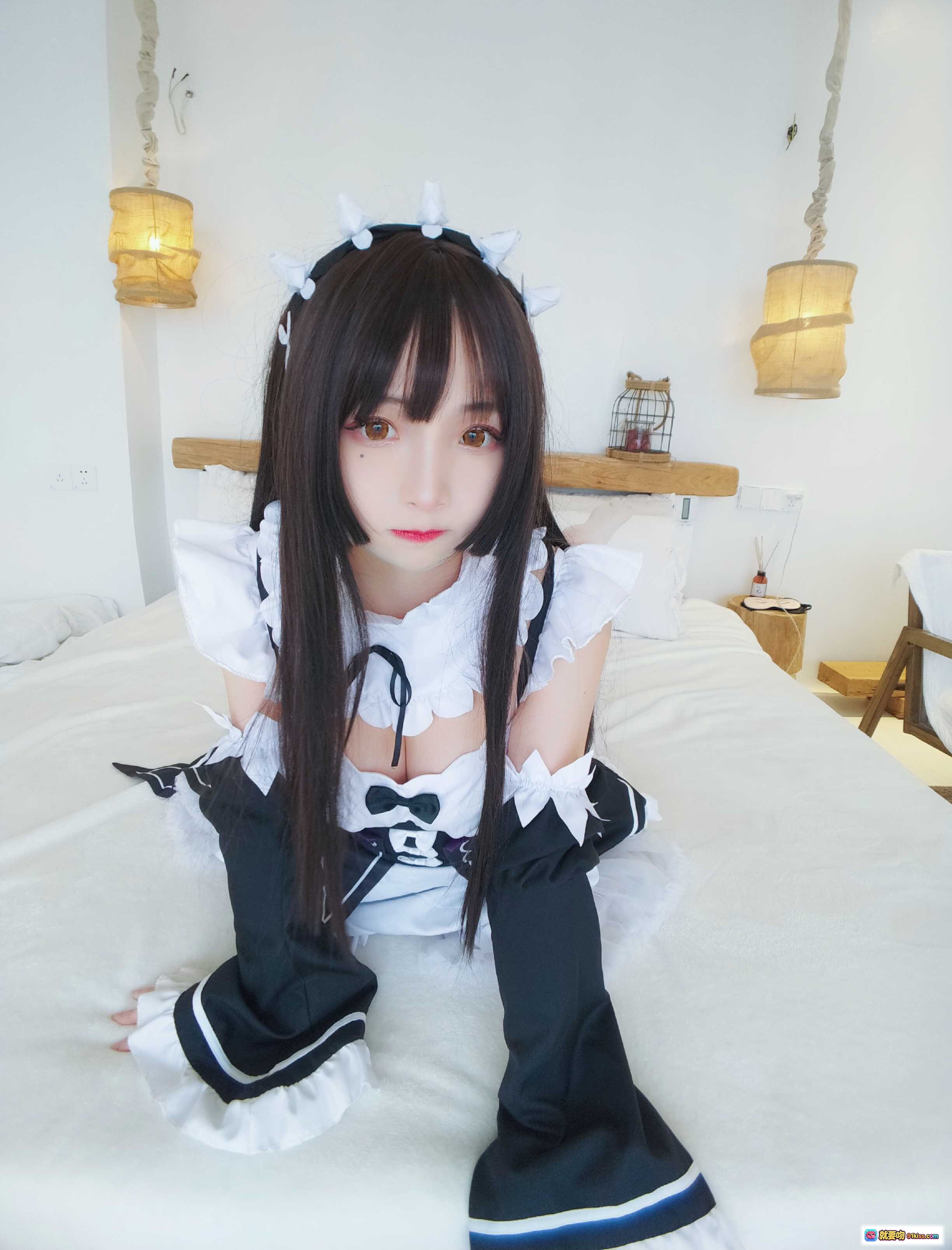 图片[6] - 古川NO.013黑白女仆装写真｜可爱猫耳头饰+蕾丝边制服+长发甜美风｜35P高清图集 - 就要吻