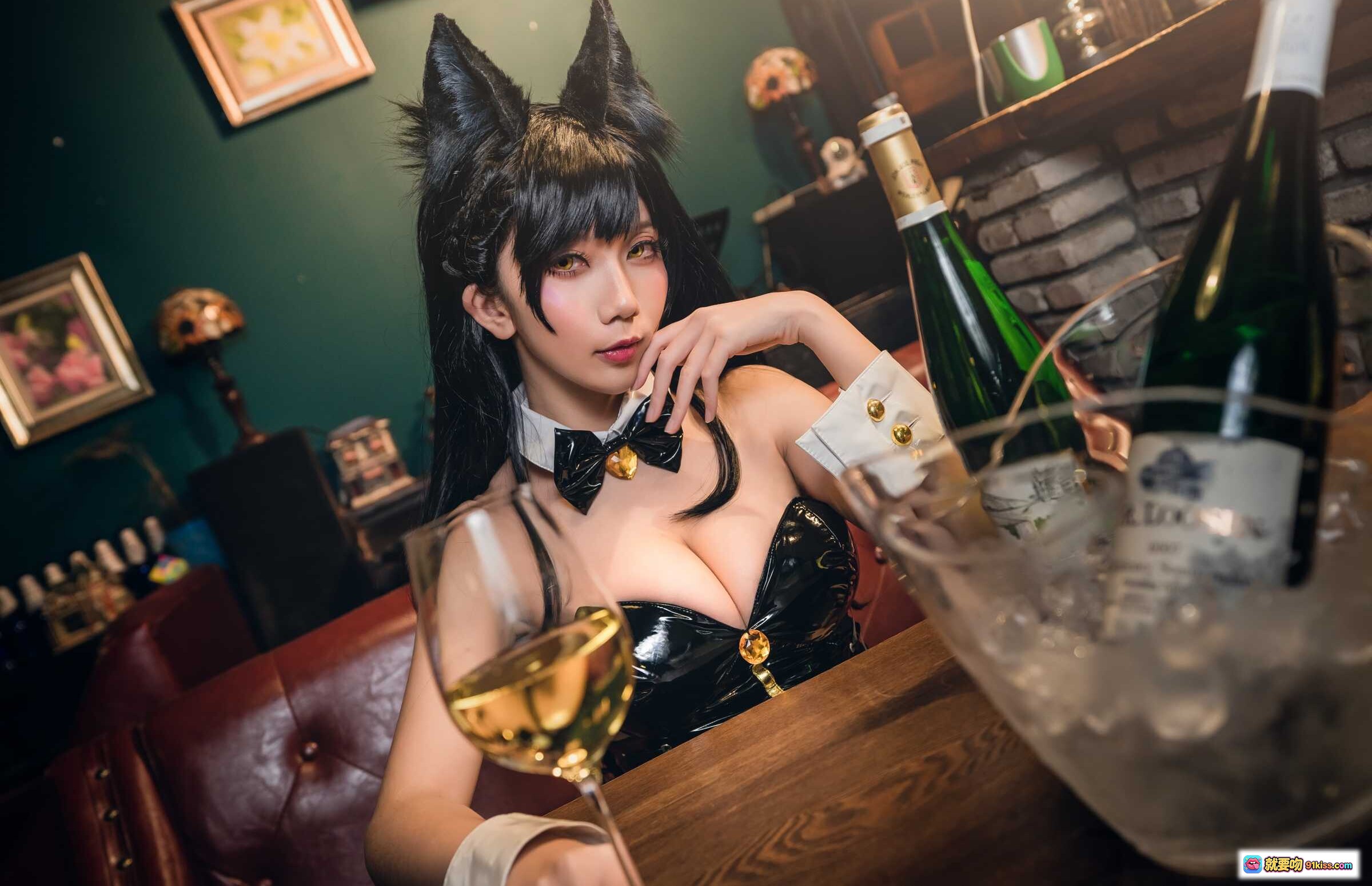 图片[6] - 迷失人形NO.005陪酒女郎写真｜黑丝高跟猫耳制服酒吧沙发美腿诱惑15P - 就要吻