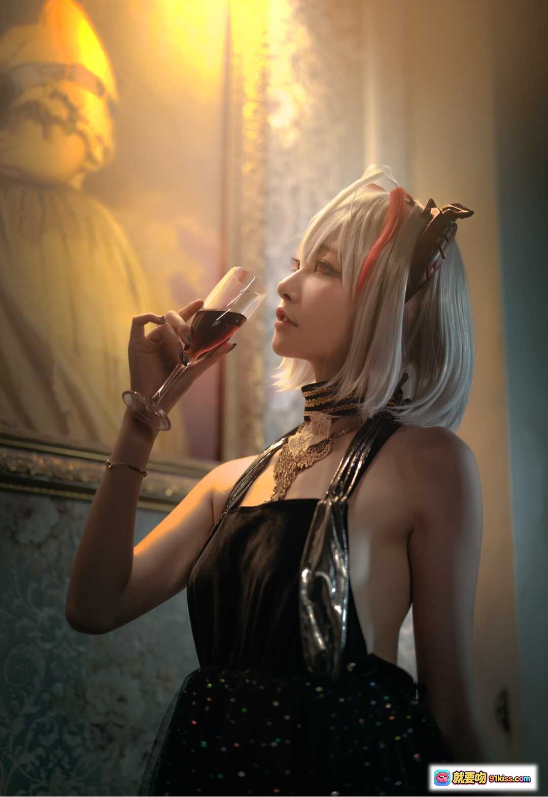 图片[9] - 蓝发coser夜景豪车旁持香槟杯银色亮片连体衣性感写真图集NO.002 36P 86MB - 就要吻