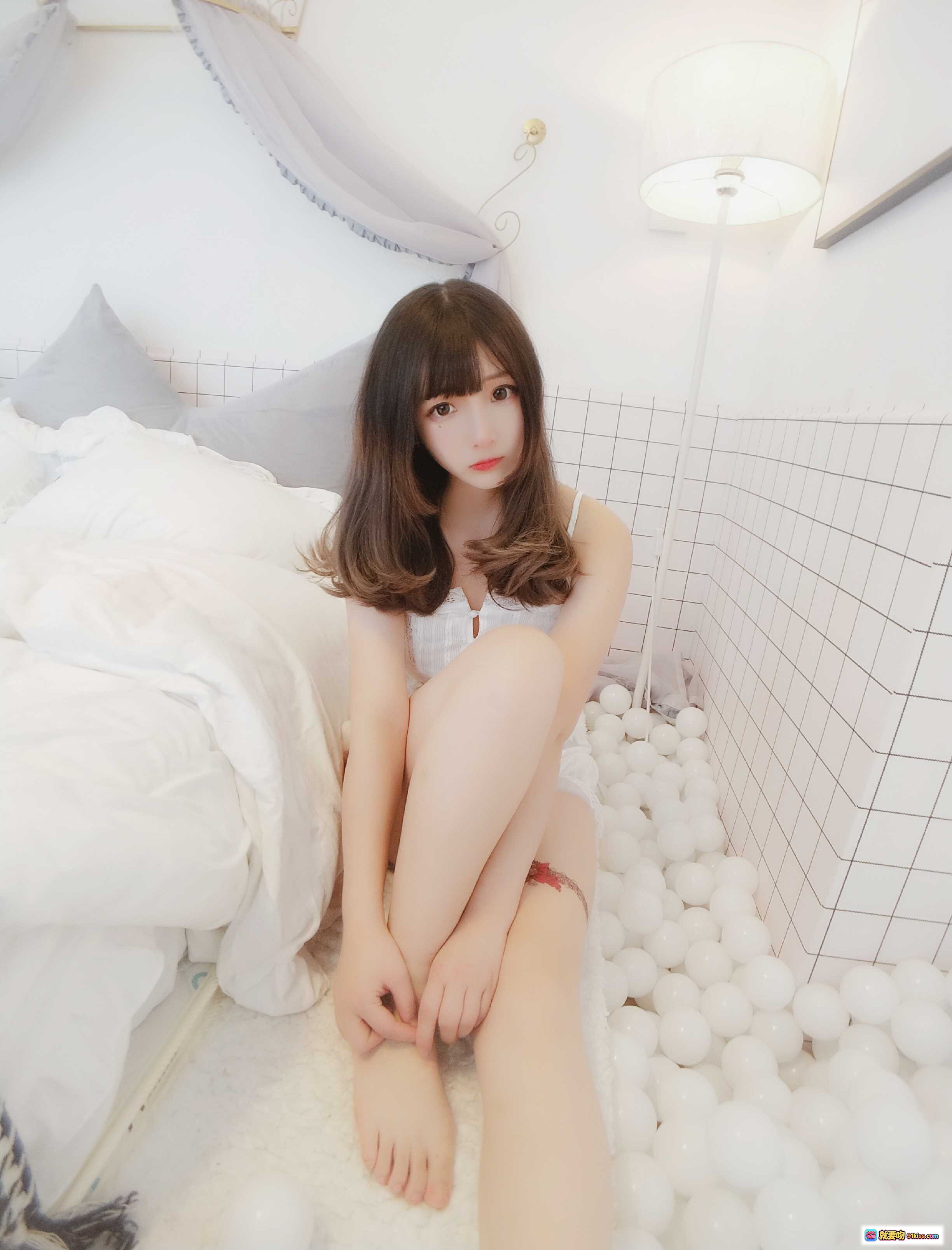 图片[5] - 古川NO.022少女睡衣写真｜白色蕾丝吊带透视款｜甜美居家风｜16P高清图集 - 就要吻