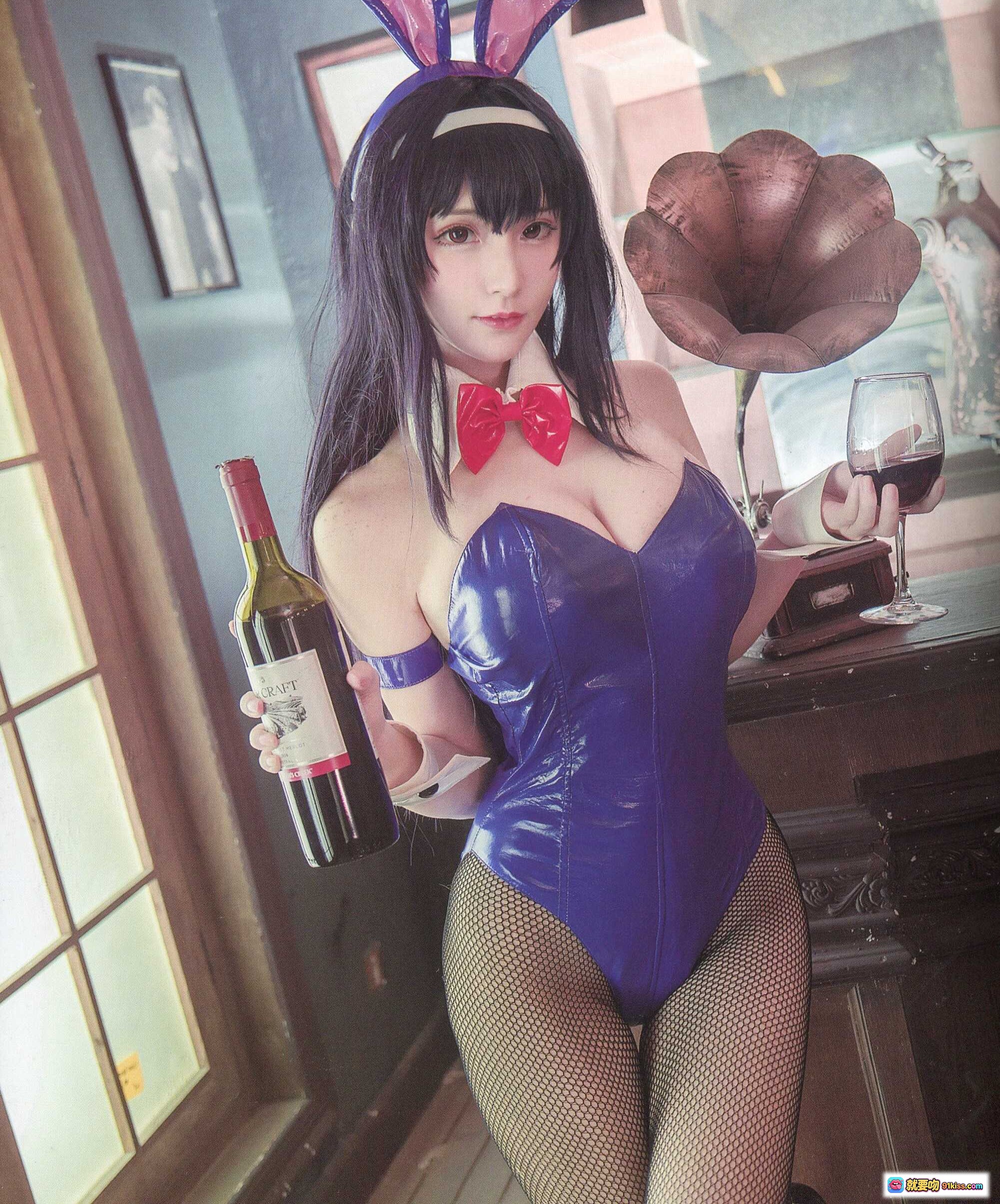 图片[6] - 魔王学姐本cosplay写真集 | 紫发少女黑丝蕾丝裙 | 草莓抱枕粉嫩背景 | 50P高清图包83MB - 就要吻