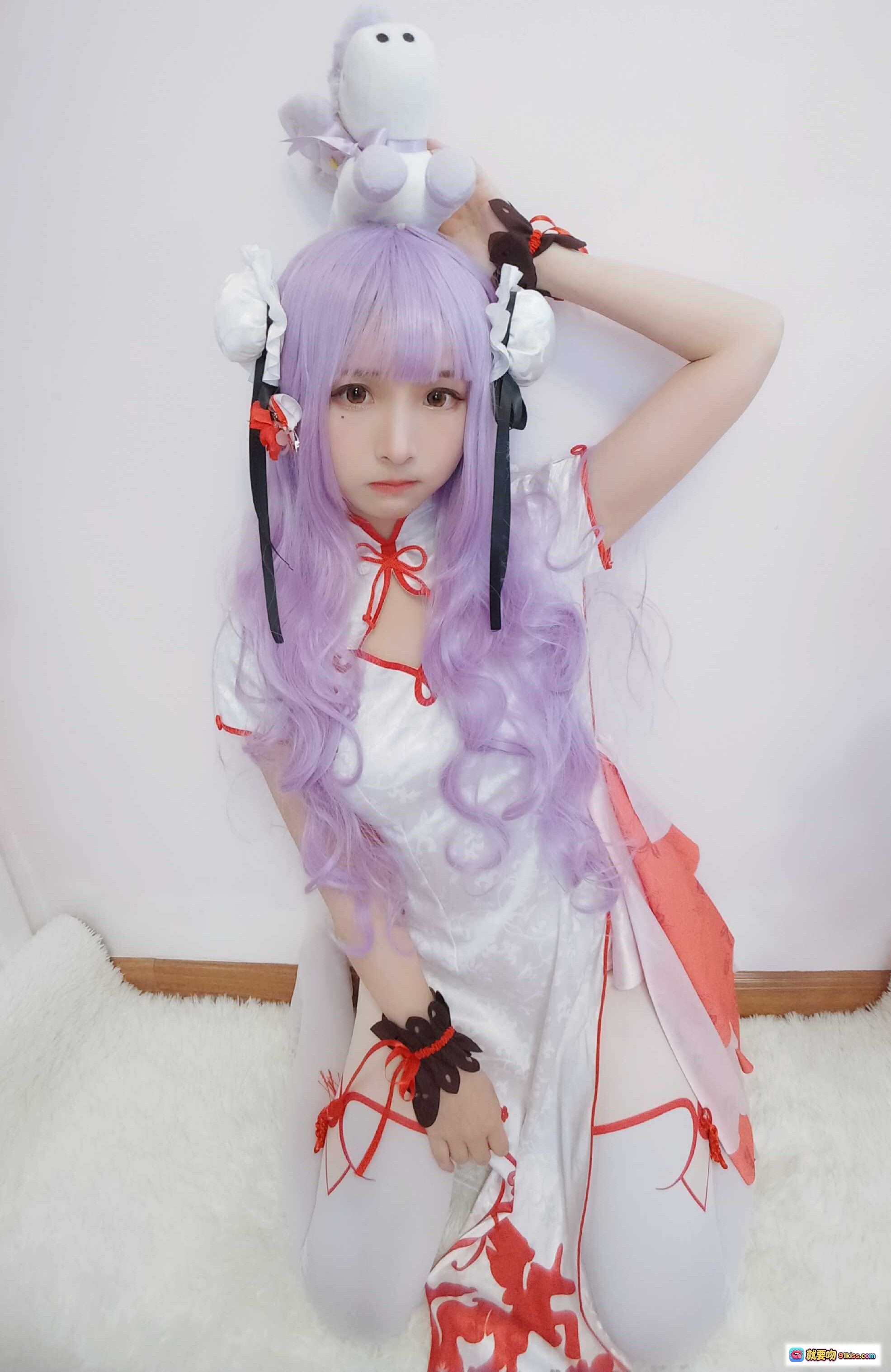 图片[3] - 古川NO.009独角兽cosplay紫发双马尾白裙红饰萌系少女写真 - 就要吻