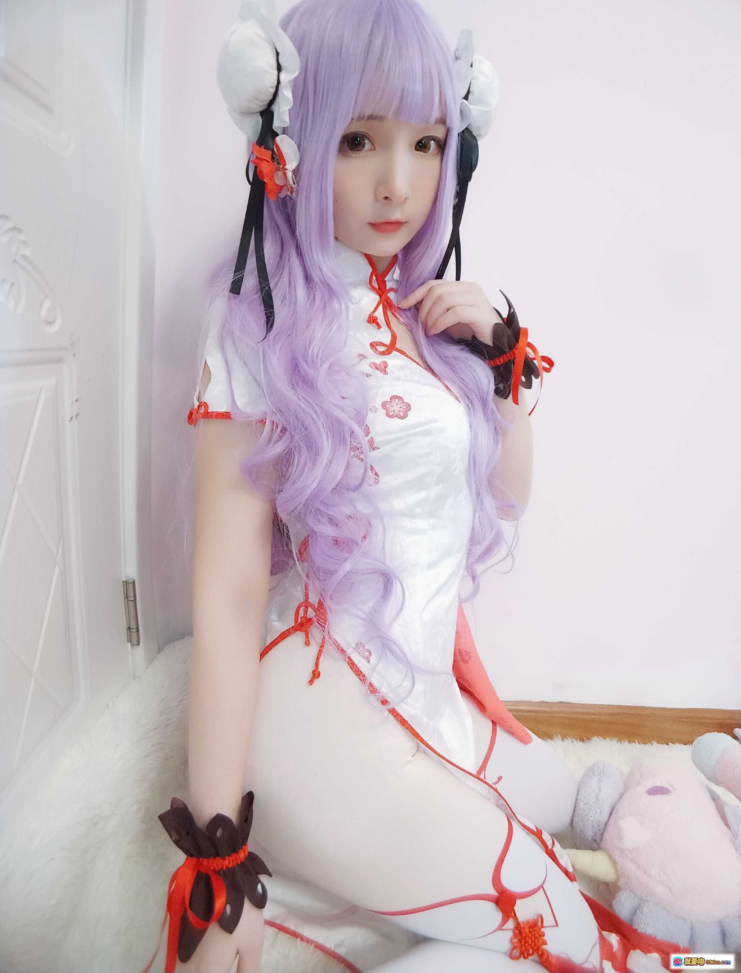 图片[4] - 古川NO.009独角兽cosplay紫发双马尾白裙红饰萌系少女写真 - 就要吻