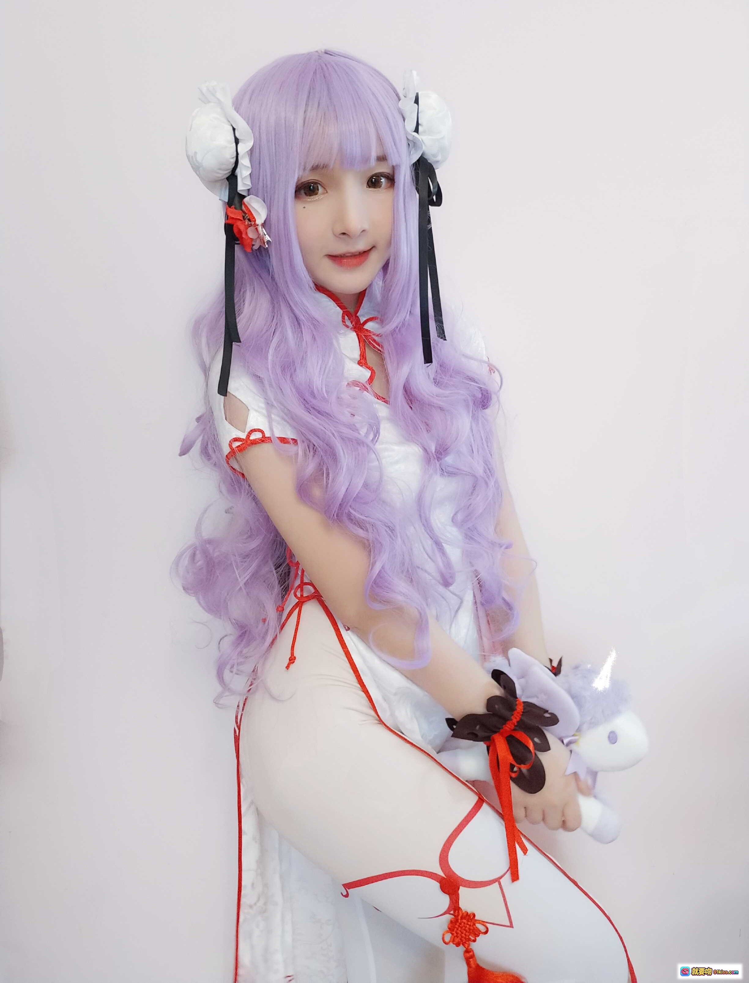 图片[6] - 古川NO.009独角兽cosplay紫发双马尾白裙红饰萌系少女写真 - 就要吻