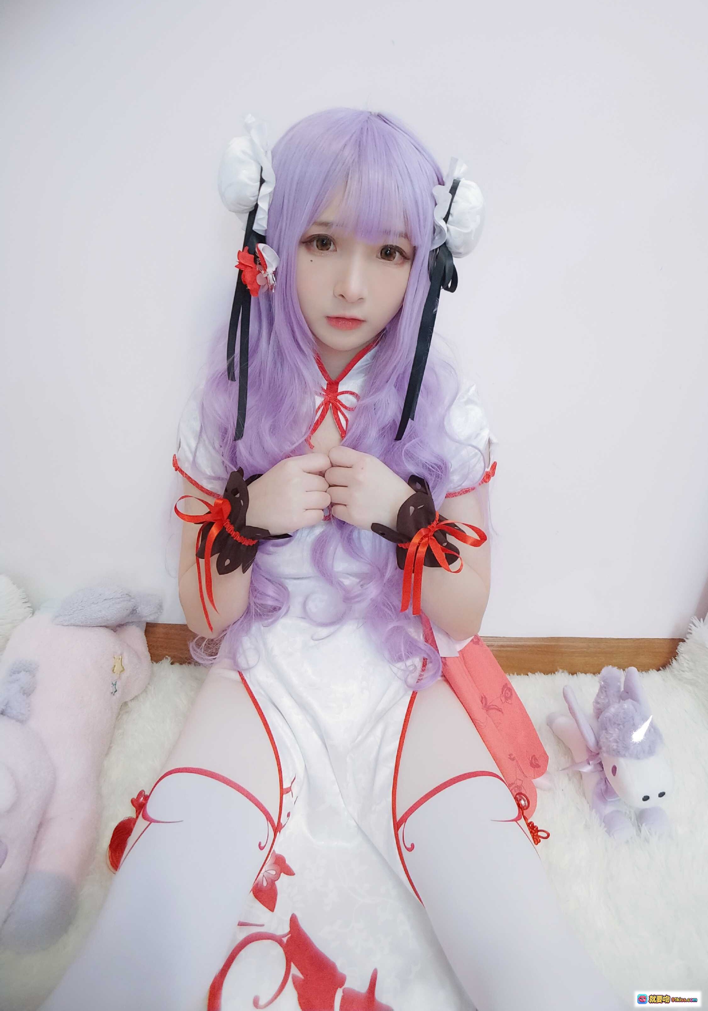 图片[8] - 古川NO.009独角兽cosplay紫发双马尾白裙红饰萌系少女写真 - 就要吻