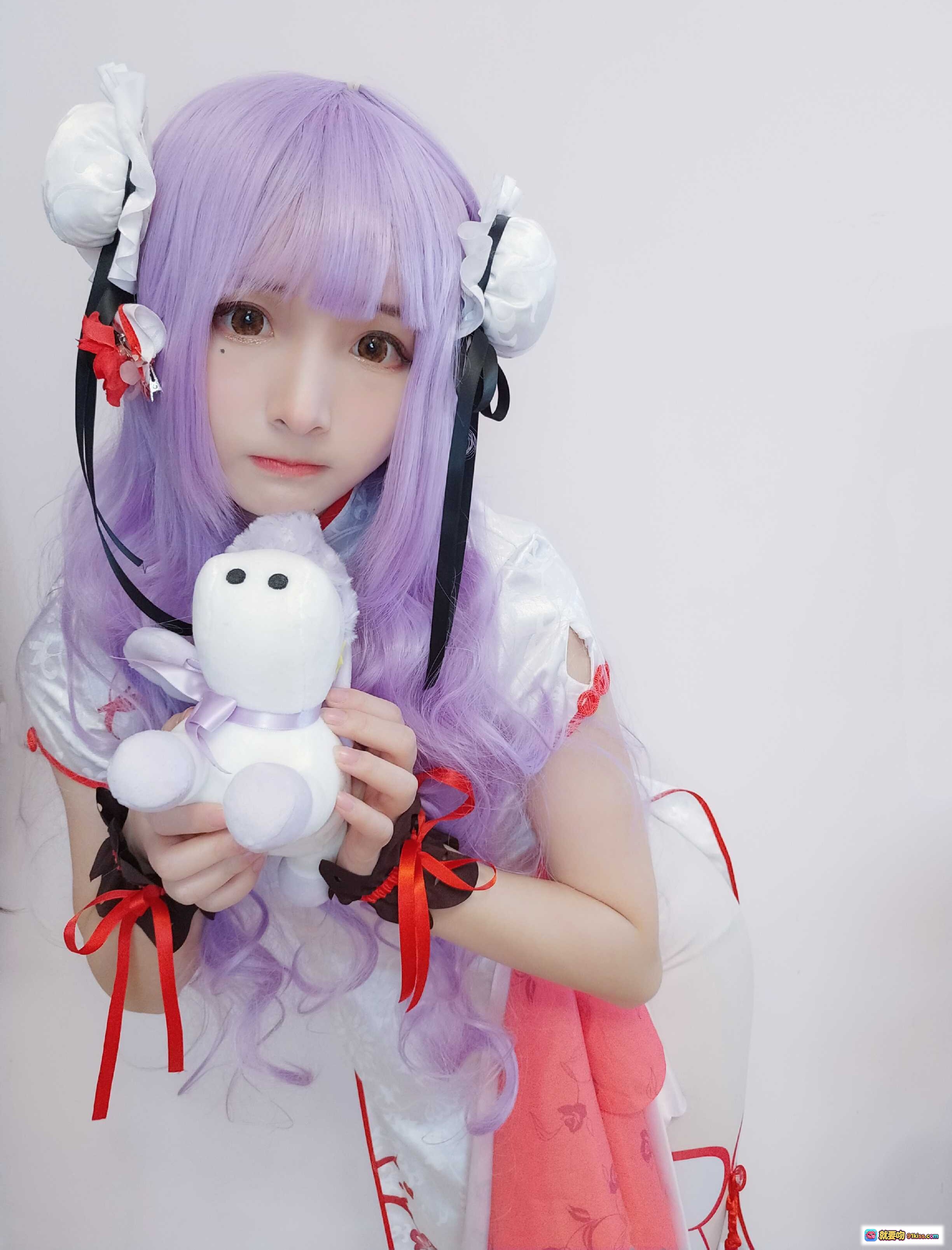 图片[7] - 古川NO.009独角兽cosplay紫发双马尾白裙红饰萌系少女写真 - 就要吻