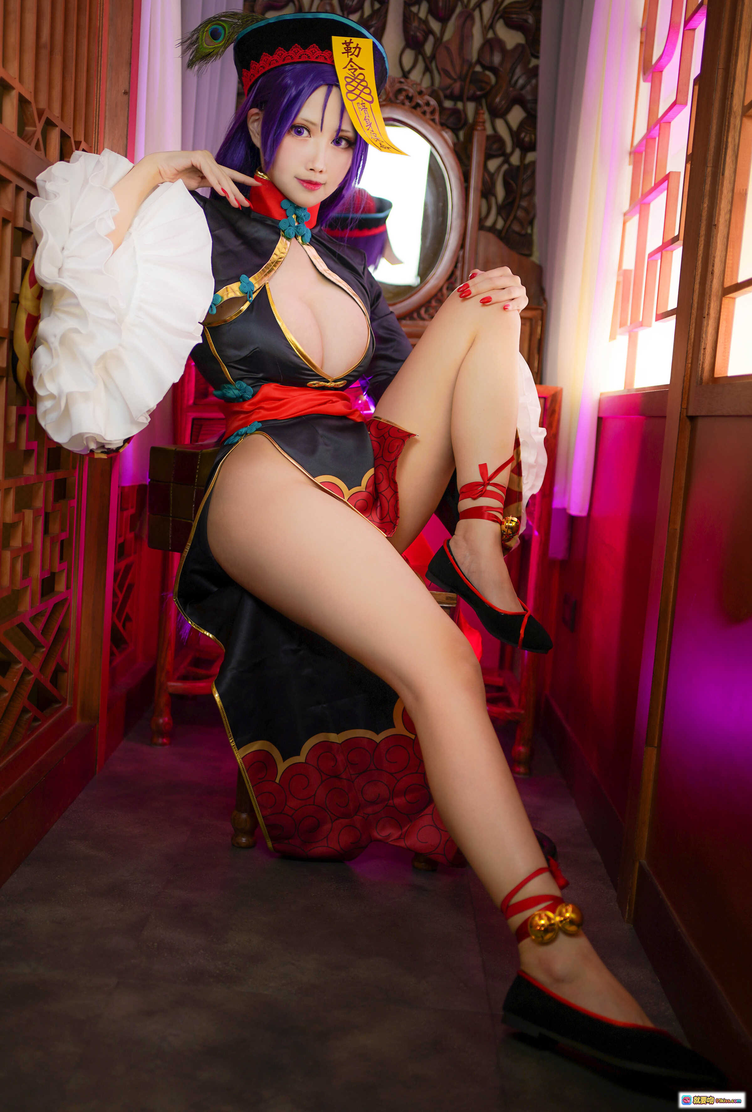 KaYa萱 NO.024 僵尸酒吞 Cosplay写真 20P 44MB 紫发旗袍美腿高跟鞋 东方幻想风性感造型 - 就要吻