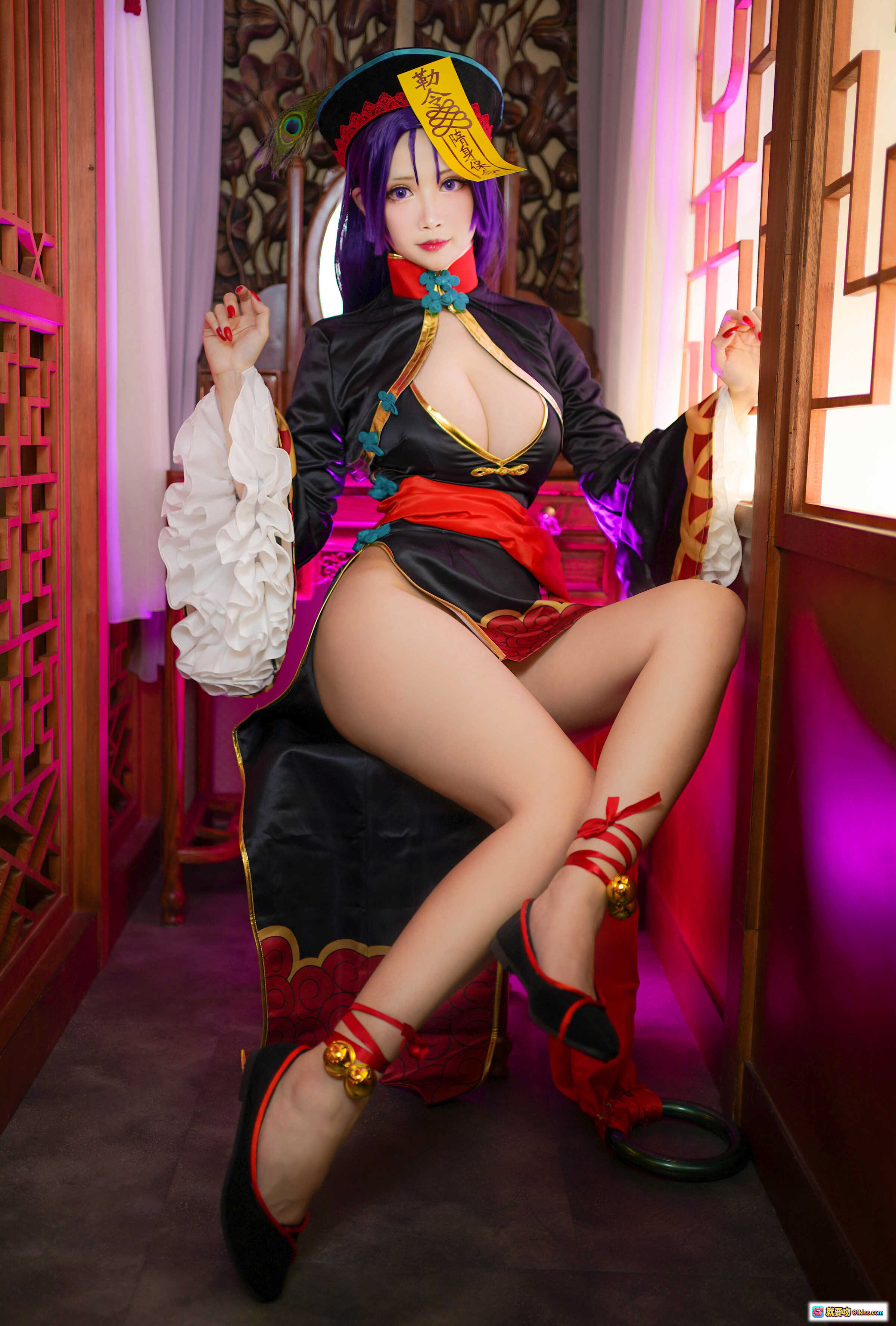 图片[8] - KaYa萱 NO.024 僵尸酒吞 Cosplay写真 20P 44MB 紫发旗袍美腿高跟鞋 东方幻想风性感造型 - 就要吻