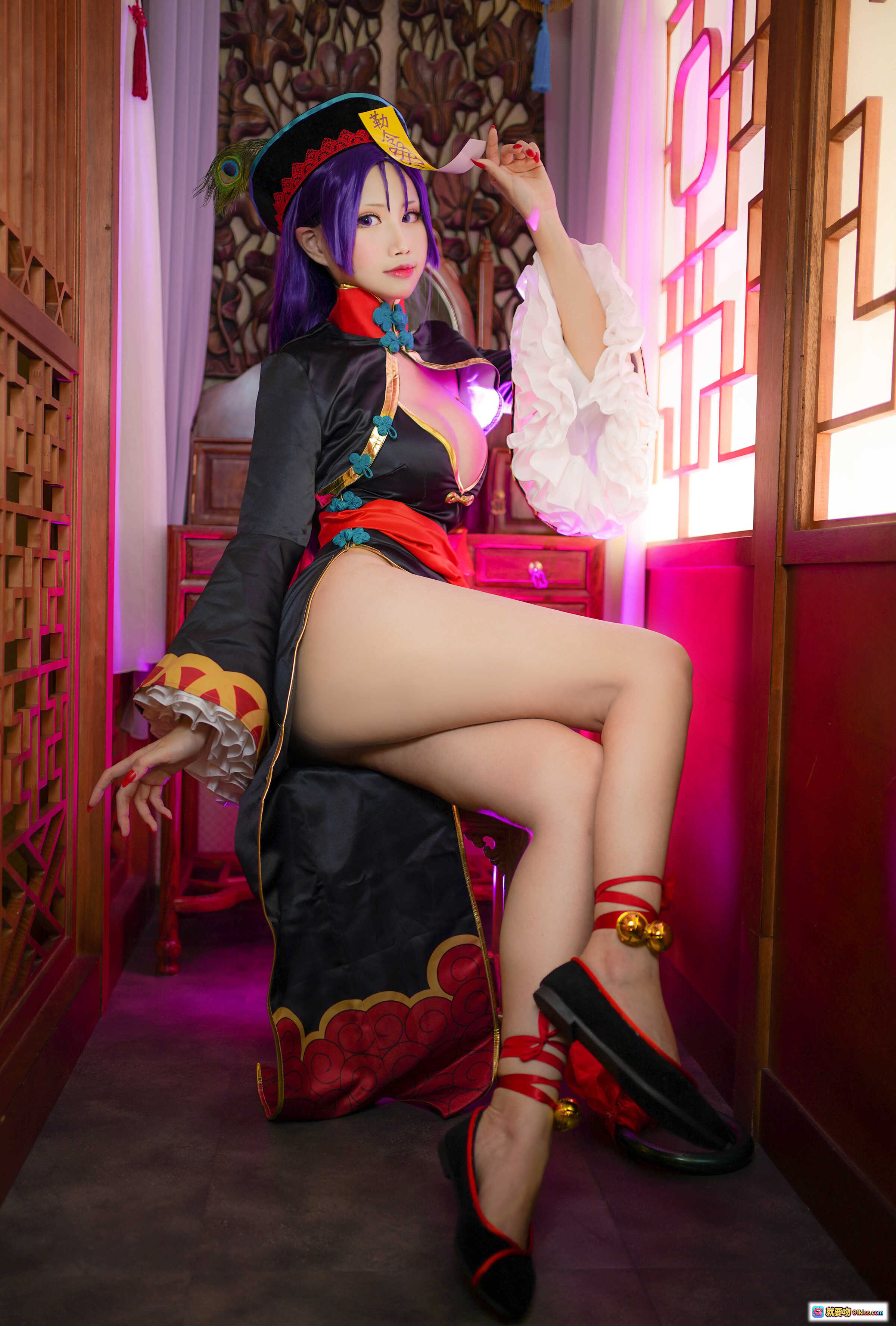 图片[9] - KaYa萱 NO.024 僵尸酒吞 Cosplay写真 20P 44MB 紫发旗袍美腿高跟鞋 东方幻想风性感造型 - 就要吻