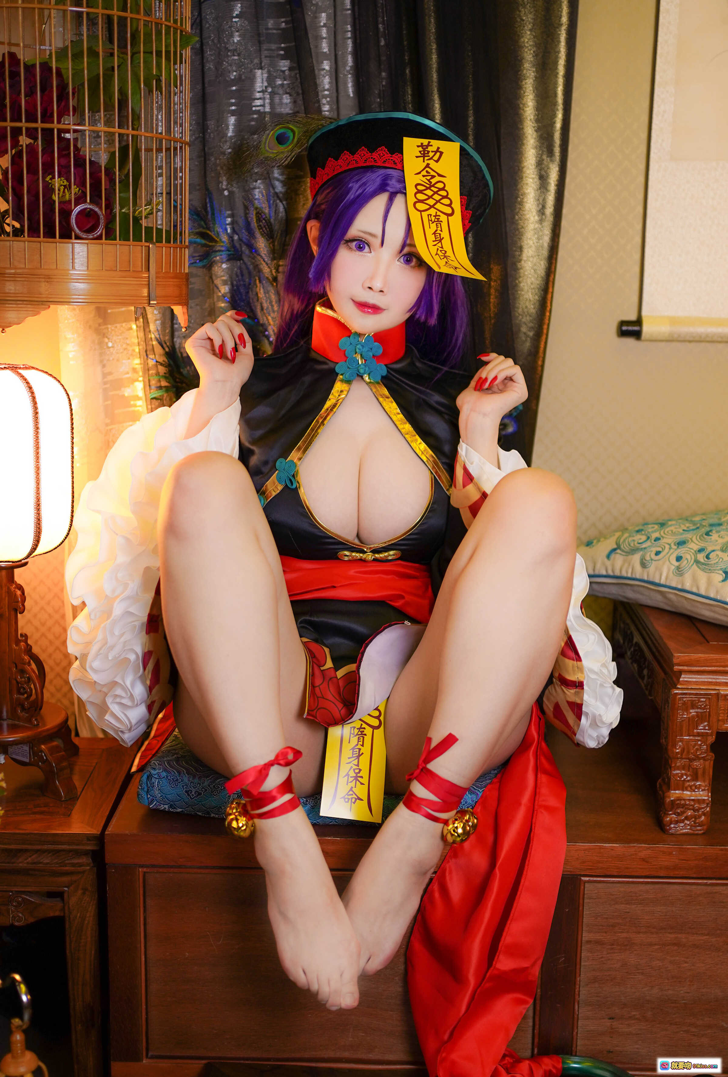 图片[10] - KaYa萱 NO.024 僵尸酒吞 Cosplay写真 20P 44MB 紫发旗袍美腿高跟鞋 东方幻想风性感造型 - 就要吻