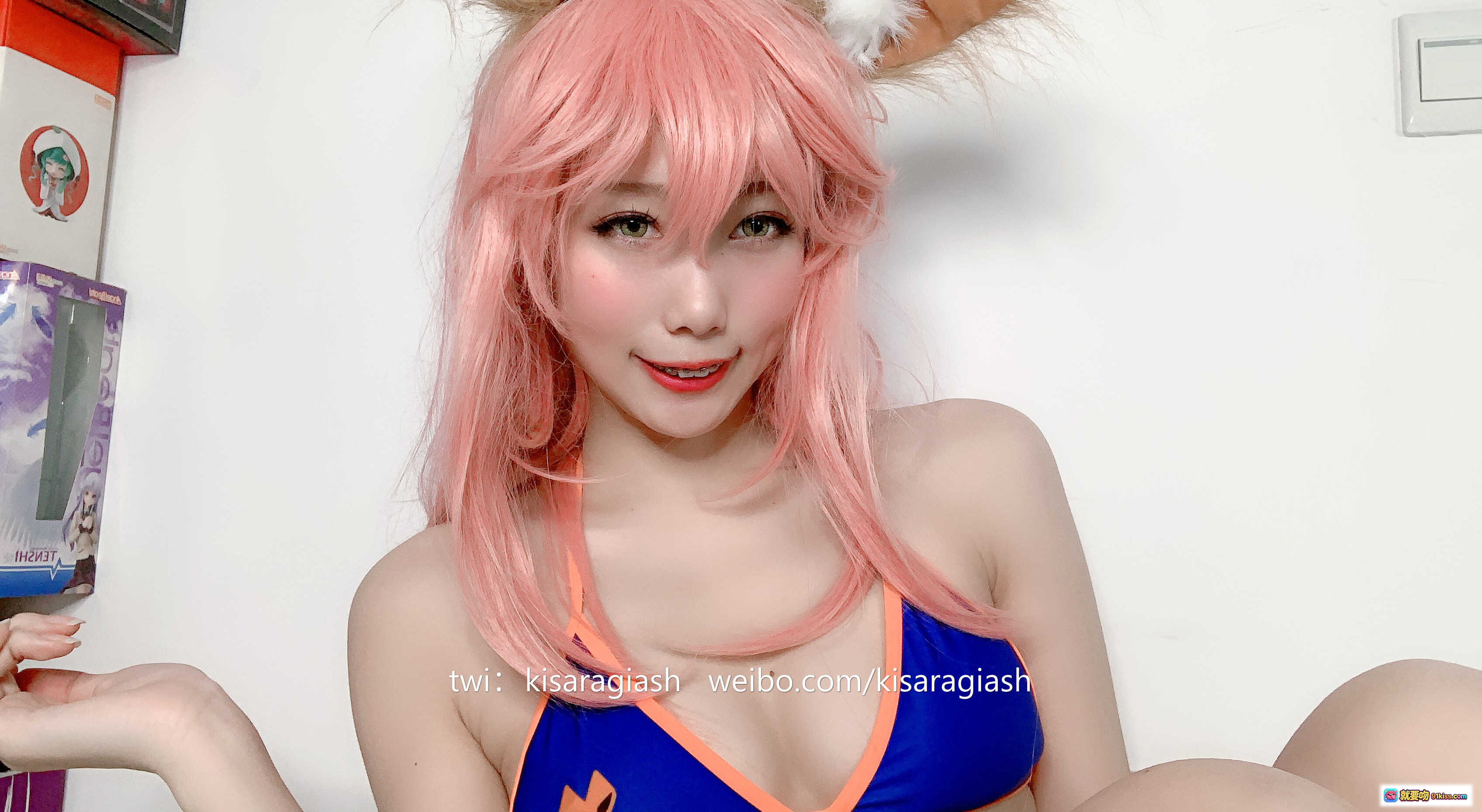 图片[1] - 如月灰NO.013玉藻前泳装Cosplay粉发兔耳美少女写真158P高清图集 - 就要吻