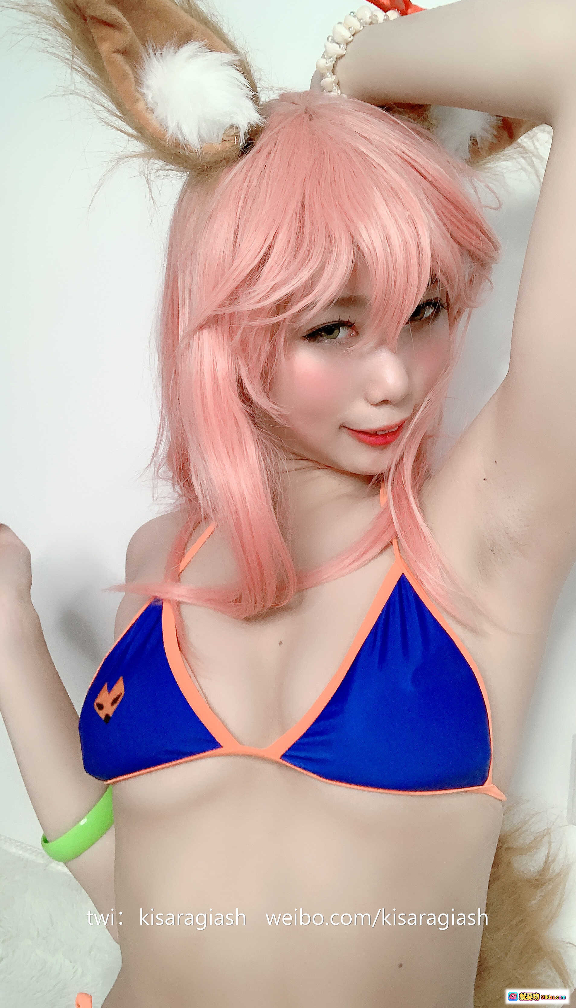 图片[8] - 如月灰NO.013玉藻前泳装Cosplay粉发兔耳美少女写真158P高清图集 - 就要吻