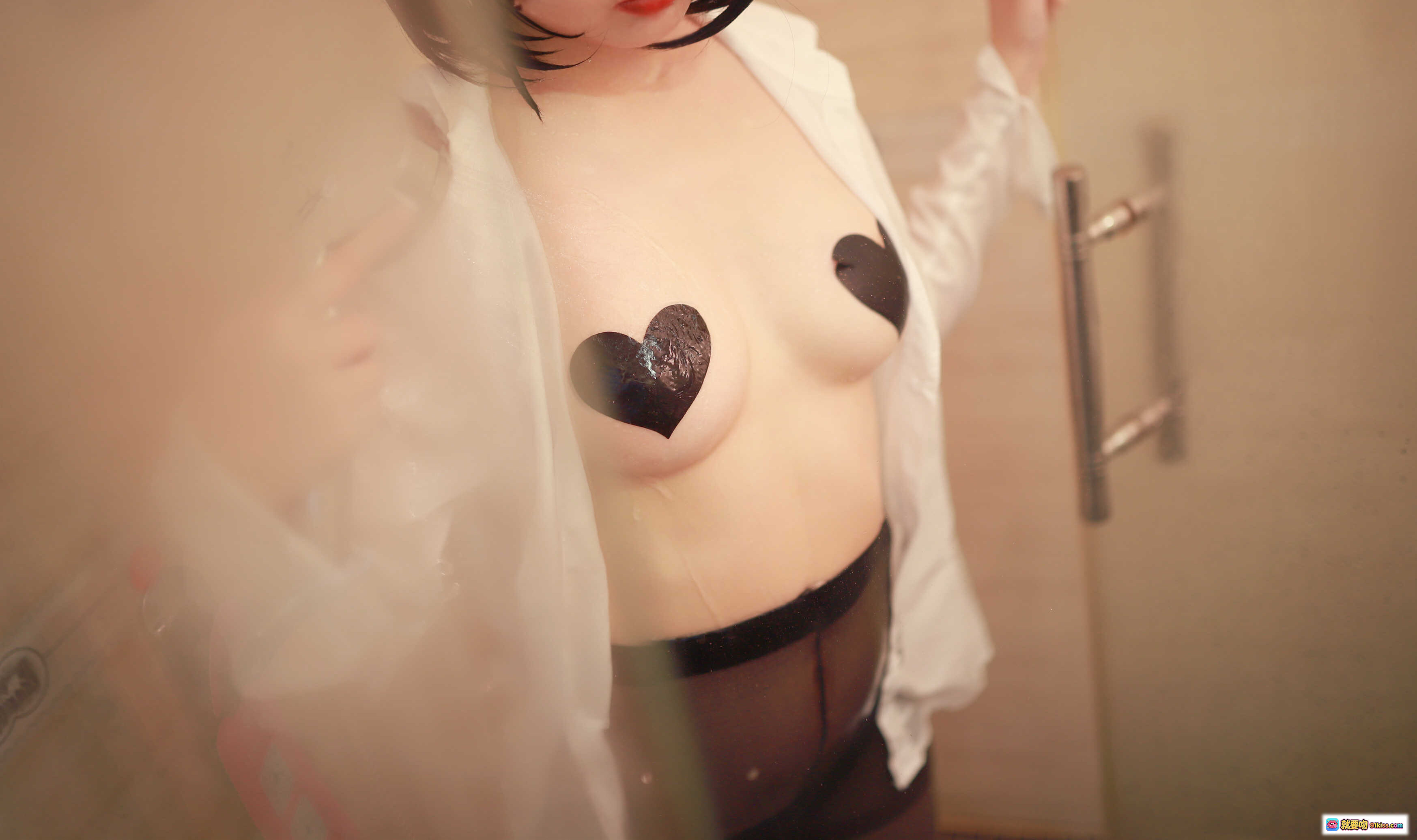 图片[8] - 浴室黑丝诱惑写真NO.007｜湿透蕾丝内衣+透明白衬衫+性感美腿41P高清图集 - 就要吻