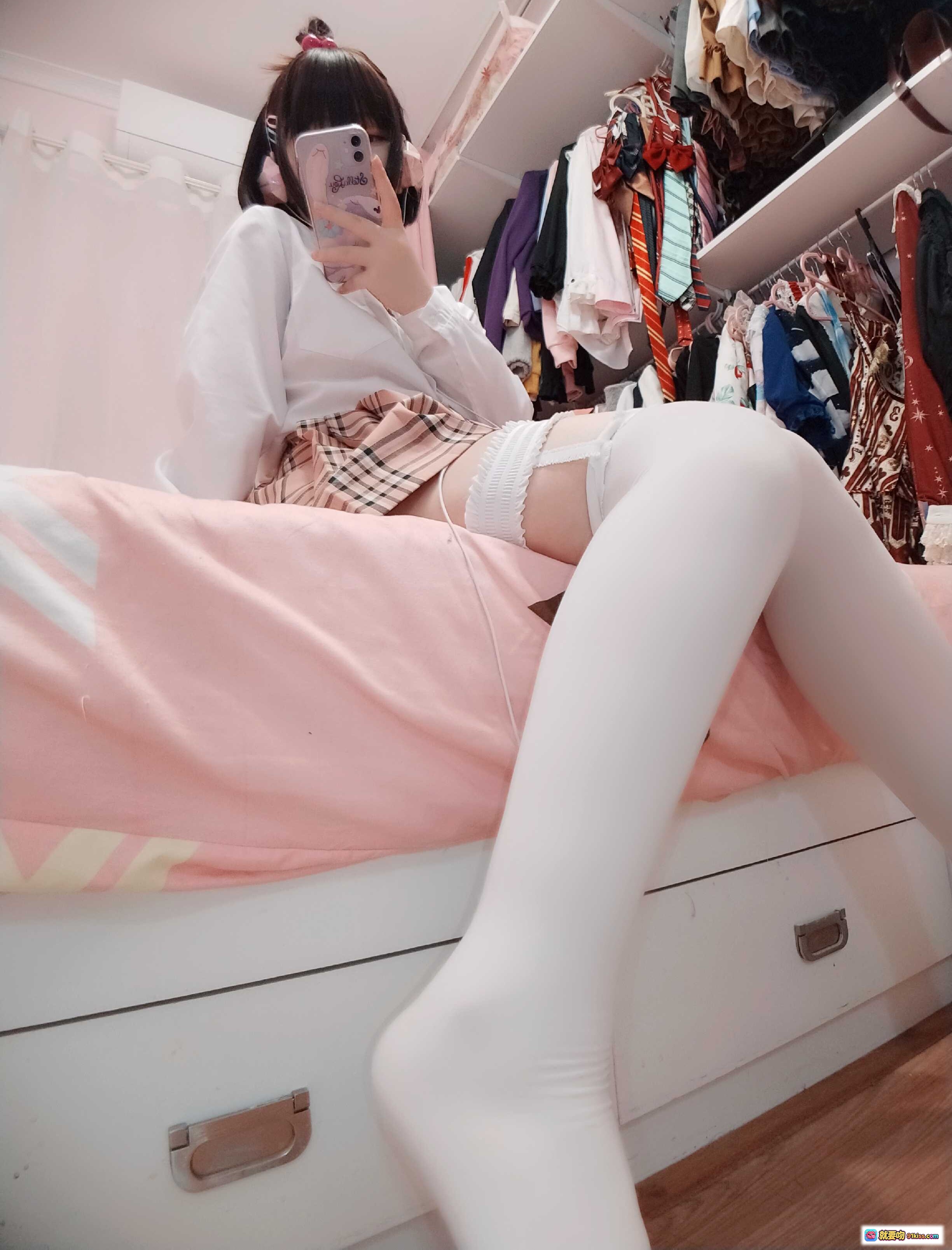 图片[9] - 古川NO.037白丝JK制服写真 甜美少女粉裙白袜学院风41P高清图集 - 就要吻