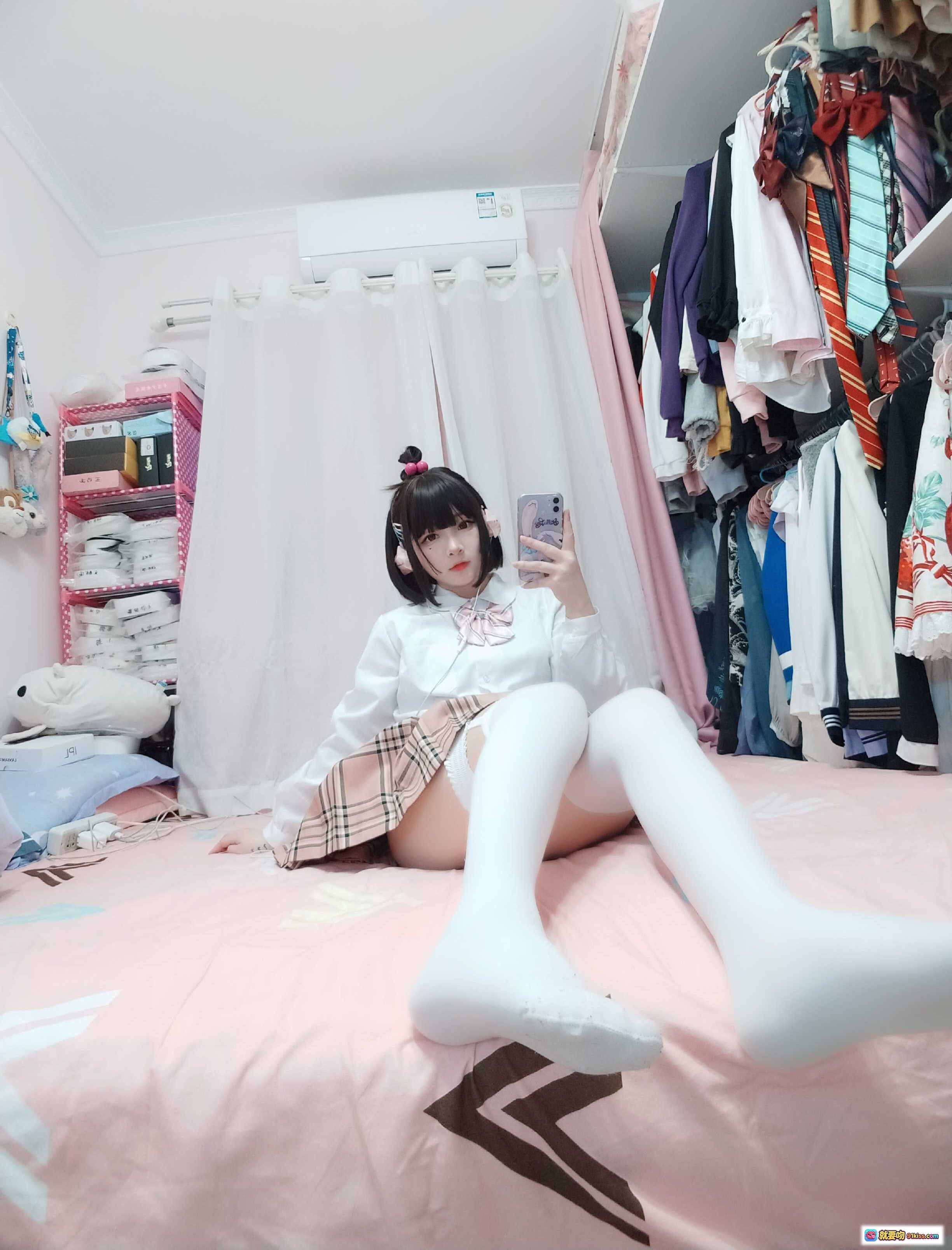 图片[4] - 古川NO.037白丝JK制服写真 甜美少女粉裙白袜学院风41P高清图集 - 就要吻