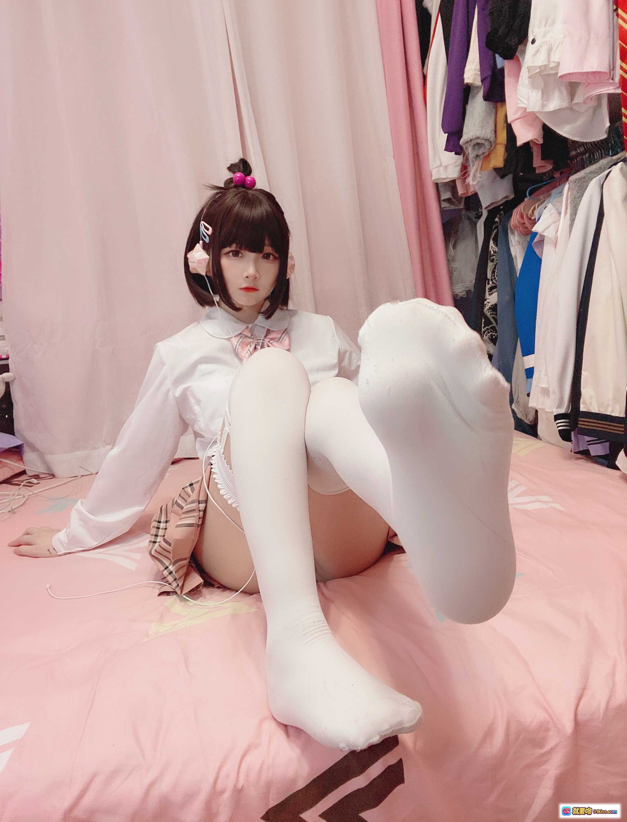 图片[8] - 古川NO.037白丝JK制服写真 甜美少女粉裙白袜学院风41P高清图集 - 就要吻