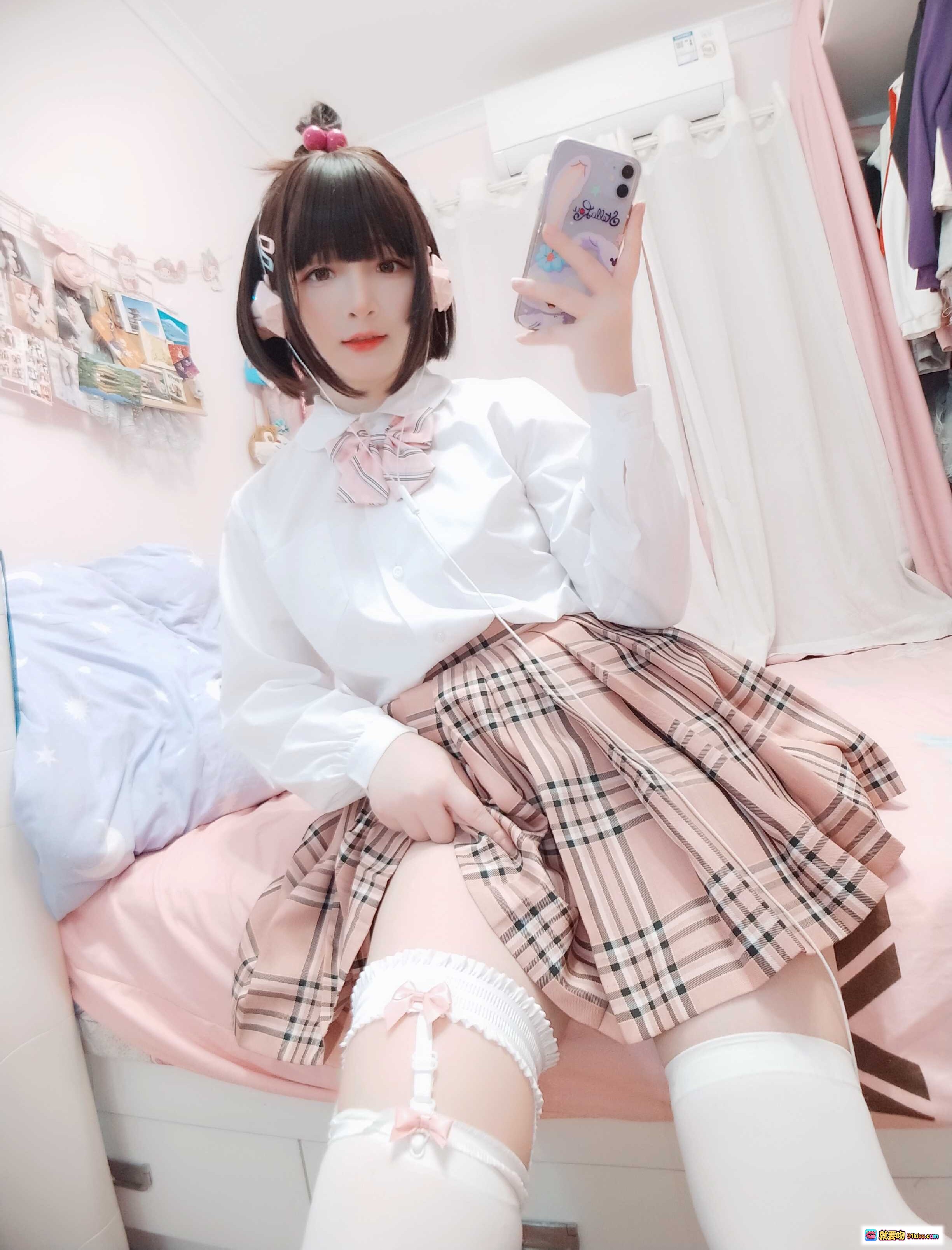 图片[10] - 古川NO.037白丝JK制服写真 甜美少女粉裙白袜学院风41P高清图集 - 就要吻
