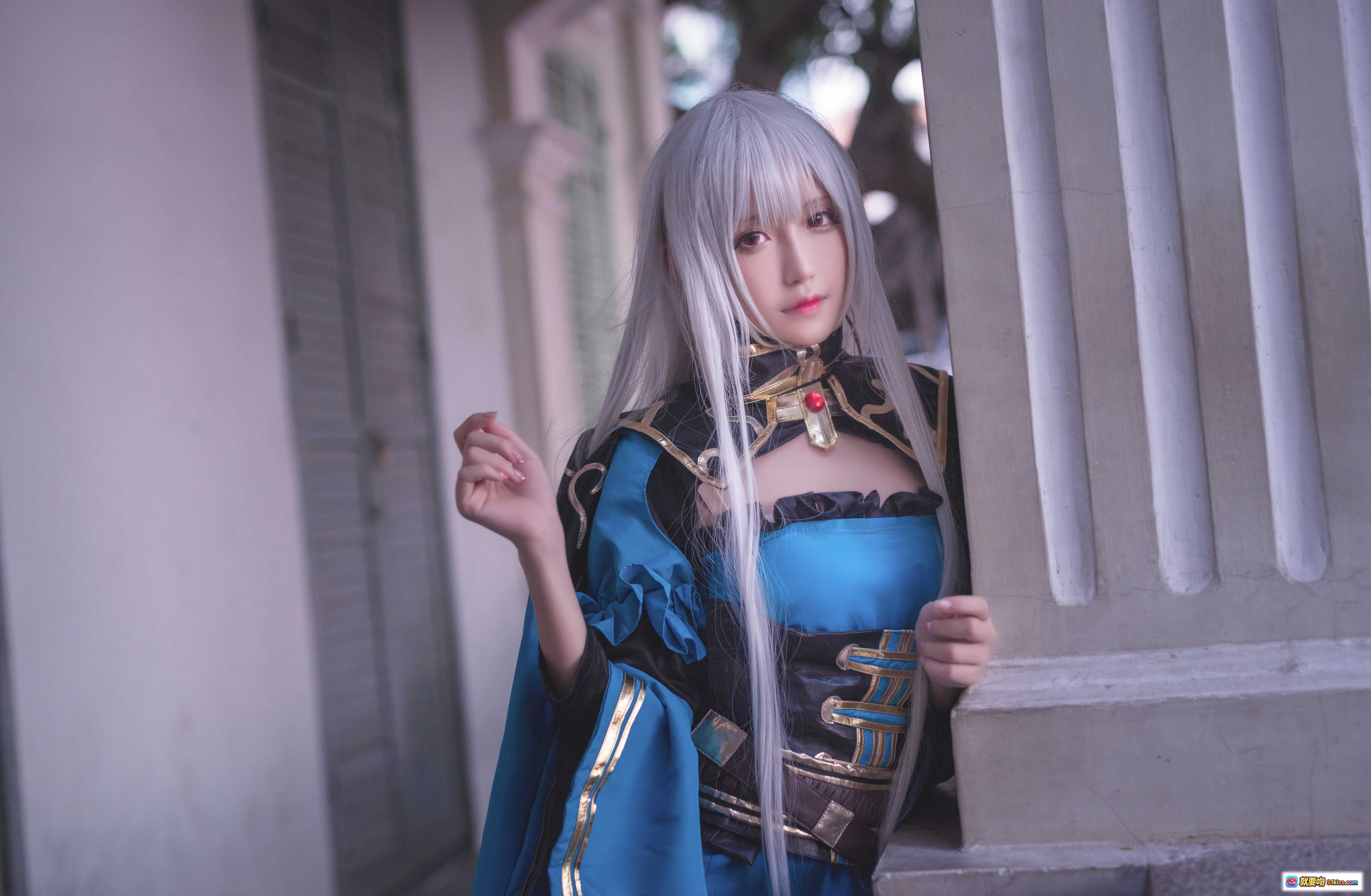 图片[10] - 腐团儿cos玛莎银发蓝黑礼服精致妆容唯美写真 - 就要吻