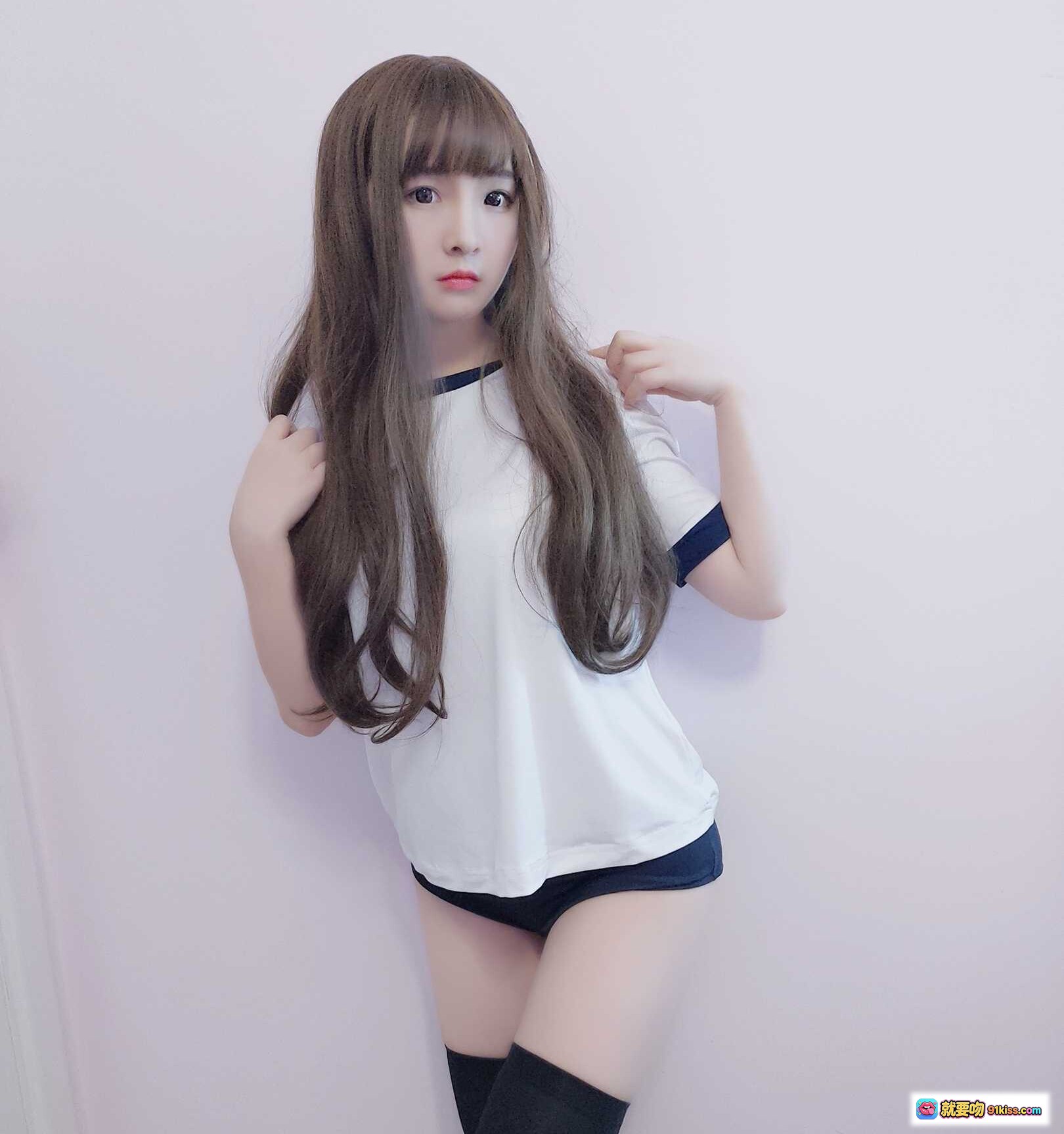 图片[5] - 古川NO.025体操服写真 14P23MB 长发少女黑丝美腿坐姿可爱风 - 就要吻