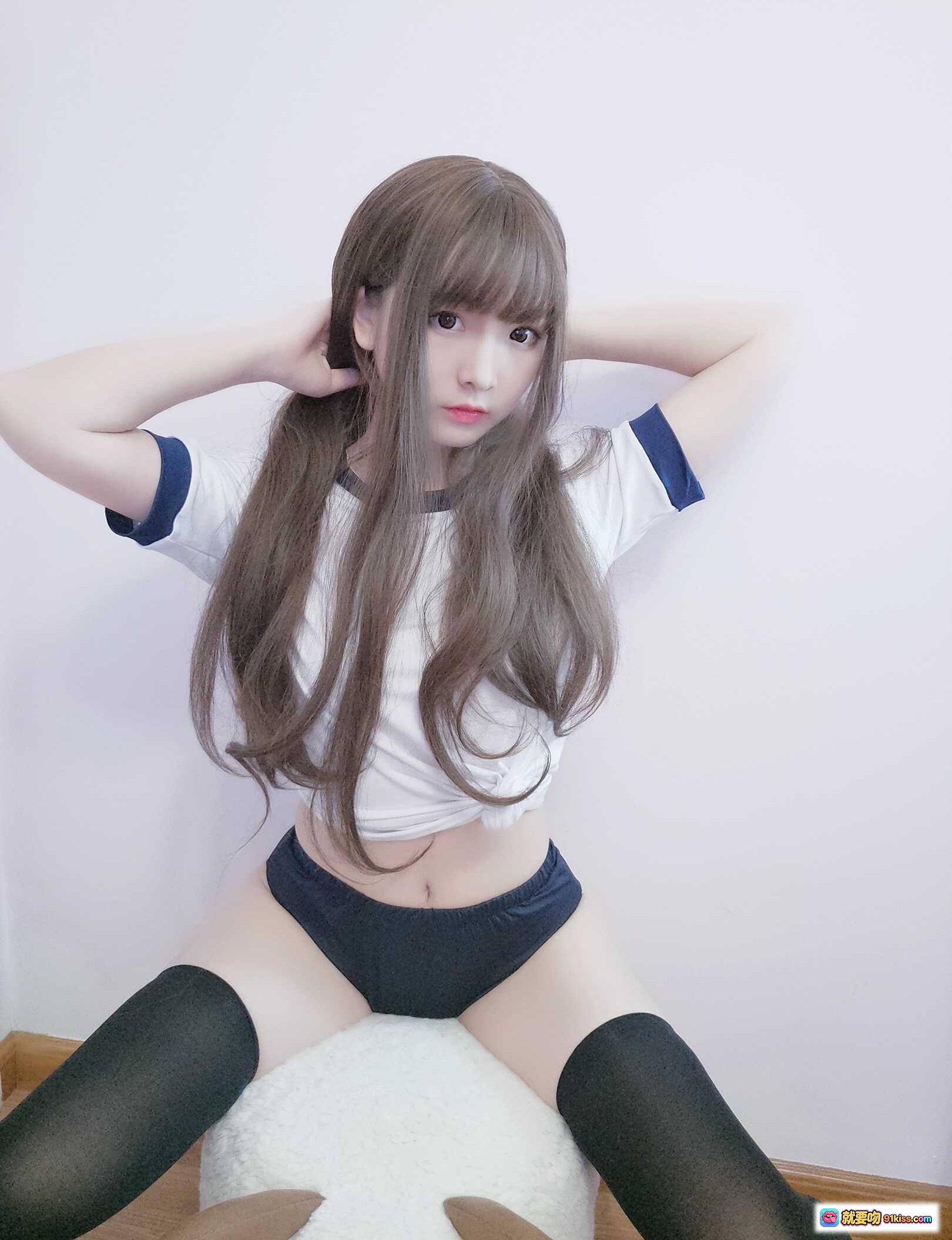 图片[9] - 古川NO.025体操服写真 14P23MB 长发少女黑丝美腿坐姿可爱风 - 就要吻