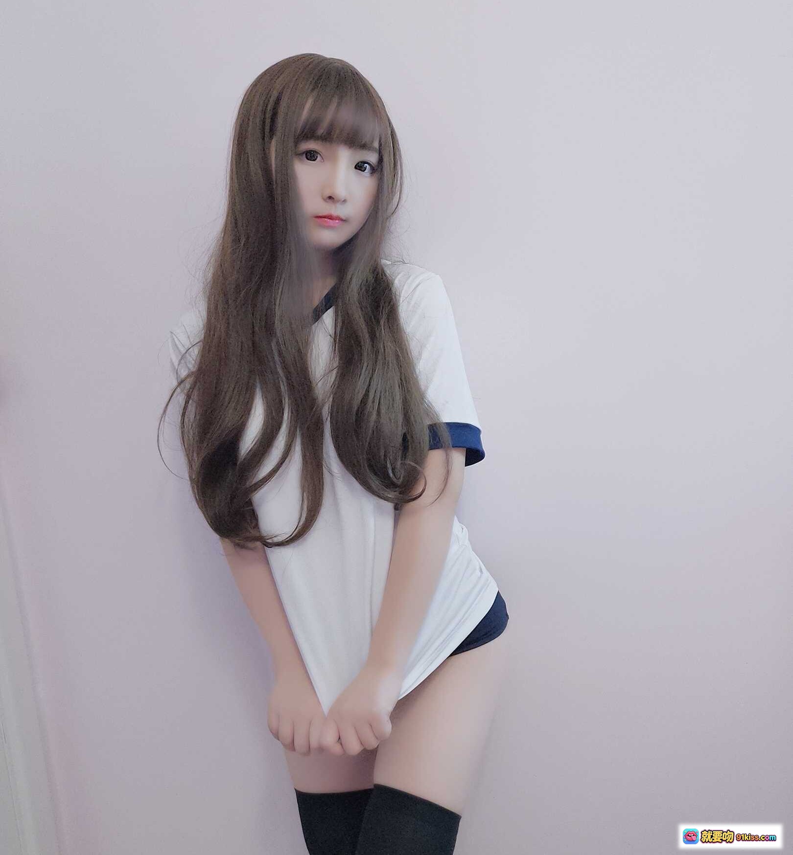 图片[8] - 古川NO.025体操服写真 14P23MB 长发少女黑丝美腿坐姿可爱风 - 就要吻