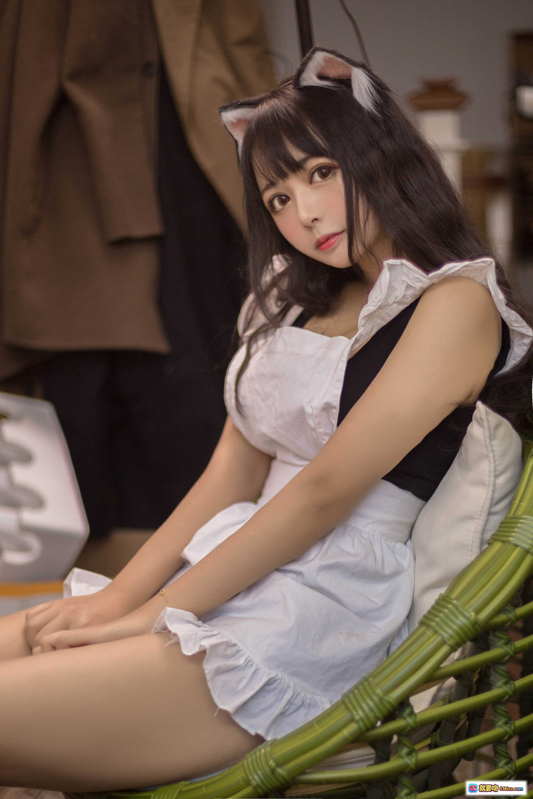 图片[4] - 黑猫猫OvO NO.006 厨房写真 猫耳少女 长发甜美 可爱萌系 11P高清图集 - 就要吻