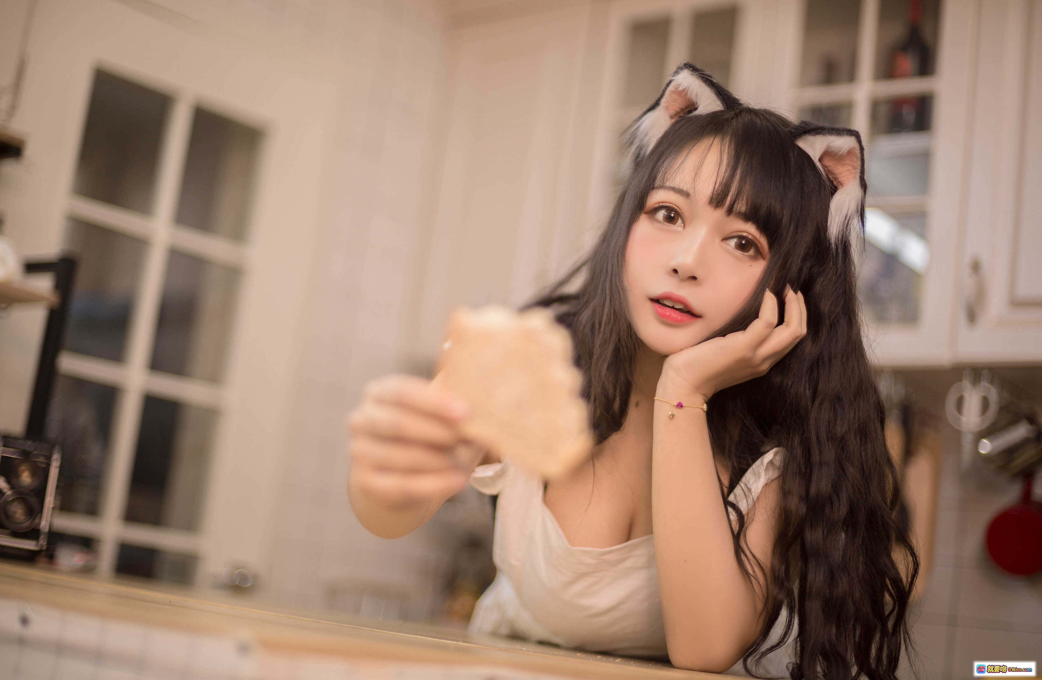 图片[7] - 黑猫猫OvO NO.006 厨房写真 猫耳少女 长发甜美 可爱萌系 11P高清图集 - 就要吻