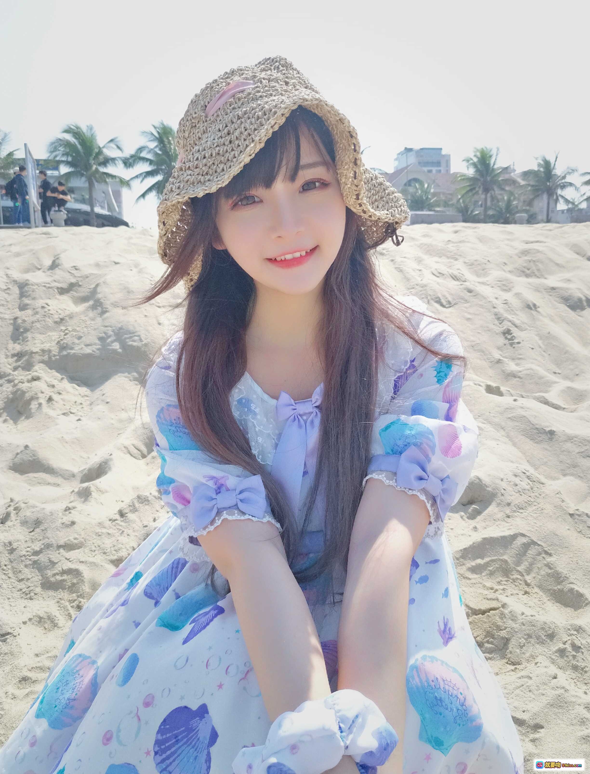 图片[9] - 古川NO.006白贝壳沙滩写真｜草帽洛丽塔裙少女风｜海边度假甜美风穿搭｜10P高清图集 - 就要吻
