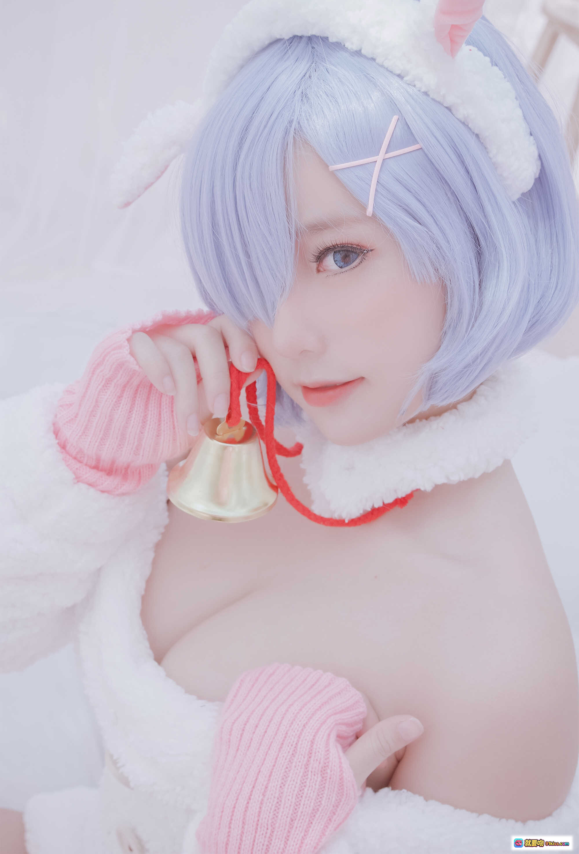 图片[5] - Messie Huang NO.06 Rem the Sheep Cosplay写真｜白裙蓝发少女｜纯欲风性感摆拍｜46P高清图集 - 就要吻