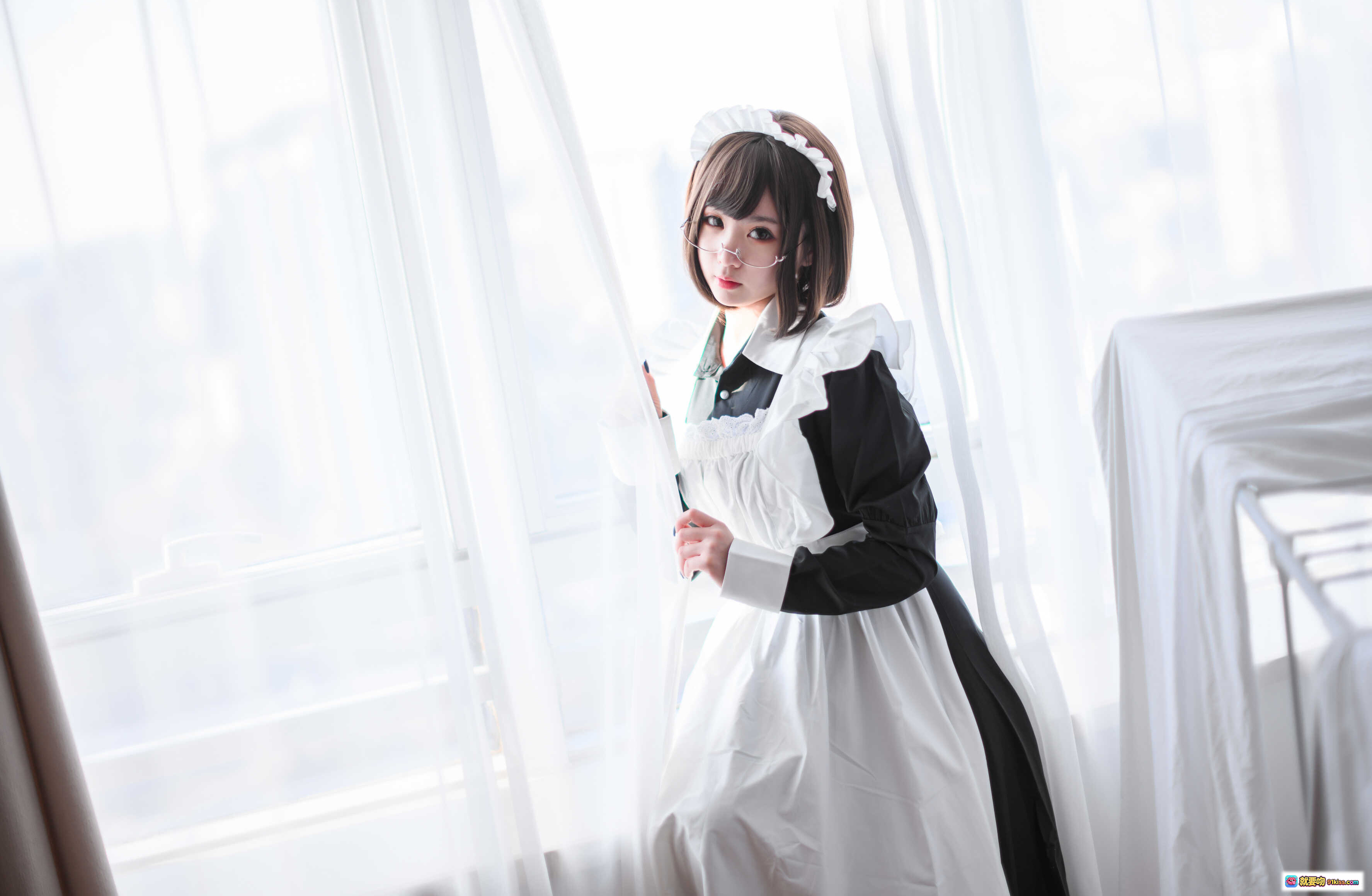 图片[5] - 青水NO.006女仆写真35P黑内衣白裙美腿性感私房摄影高清图集 - 就要吻