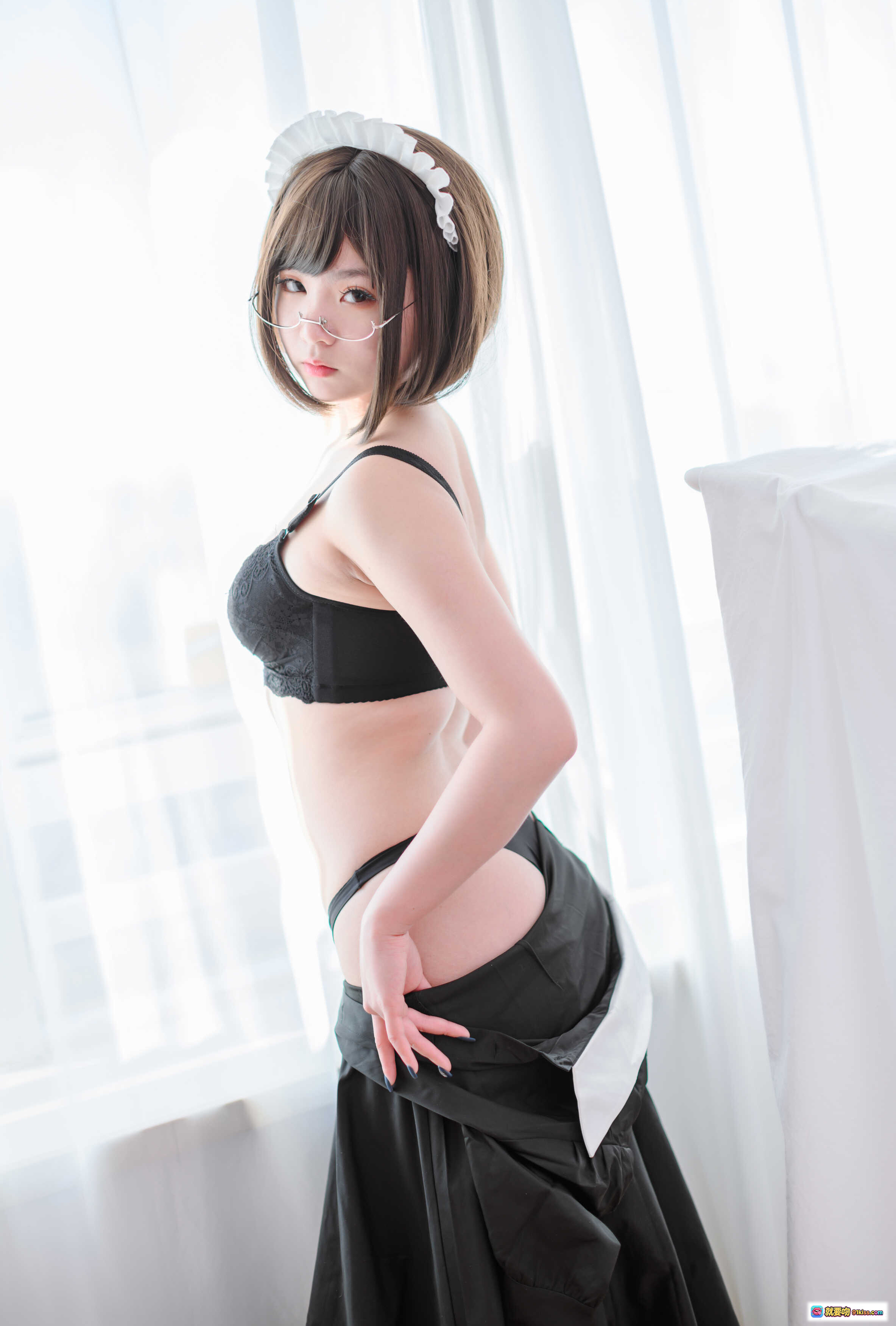 图片[2] - 青水NO.006女仆写真35P黑内衣白裙美腿性感私房摄影高清图集 - 就要吻