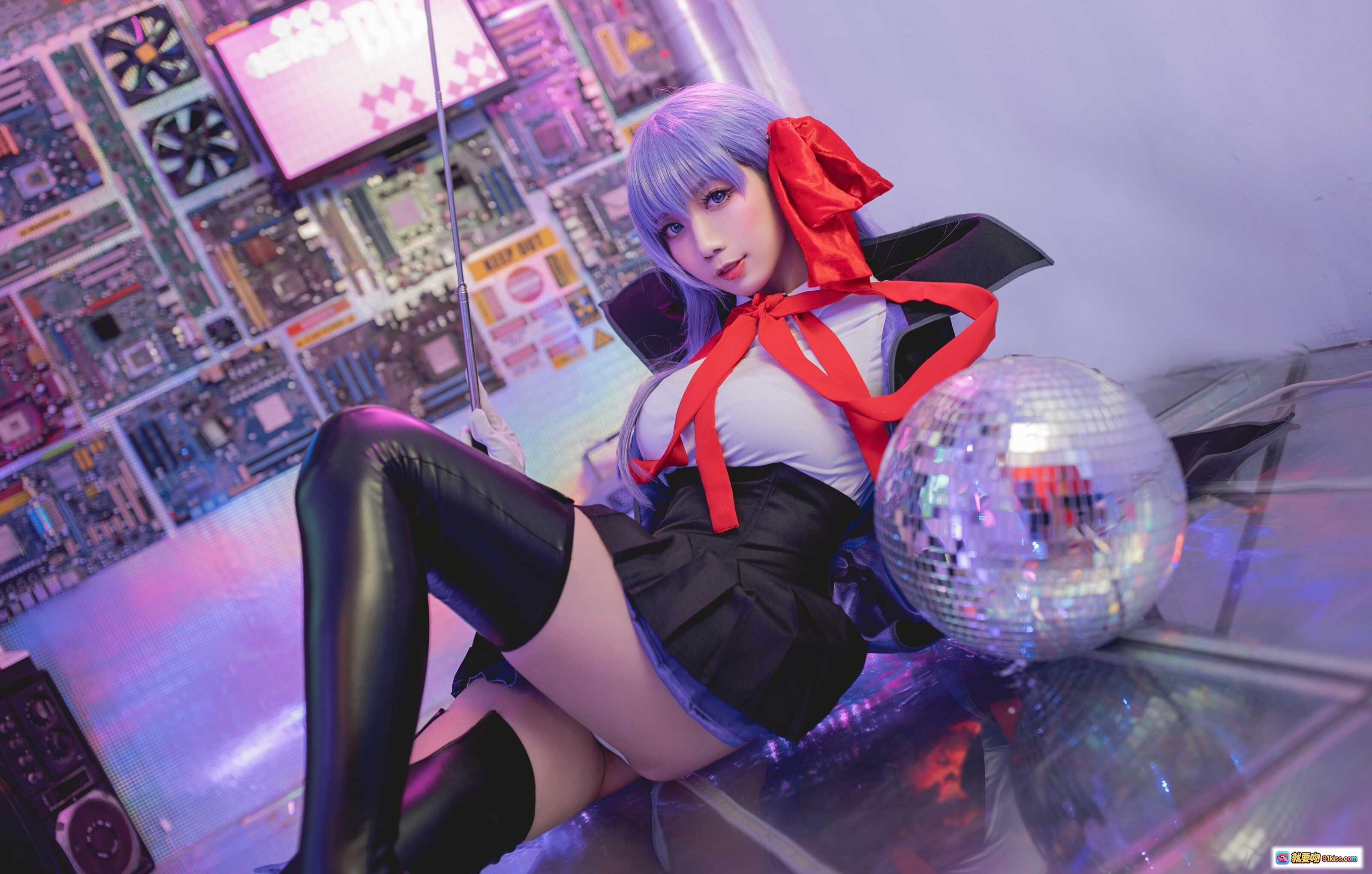 图片[6] - 迷失人形NO.009 BB护士cosplay紫发眼镜白裙窗纱光影写真28P55MB - 就要吻