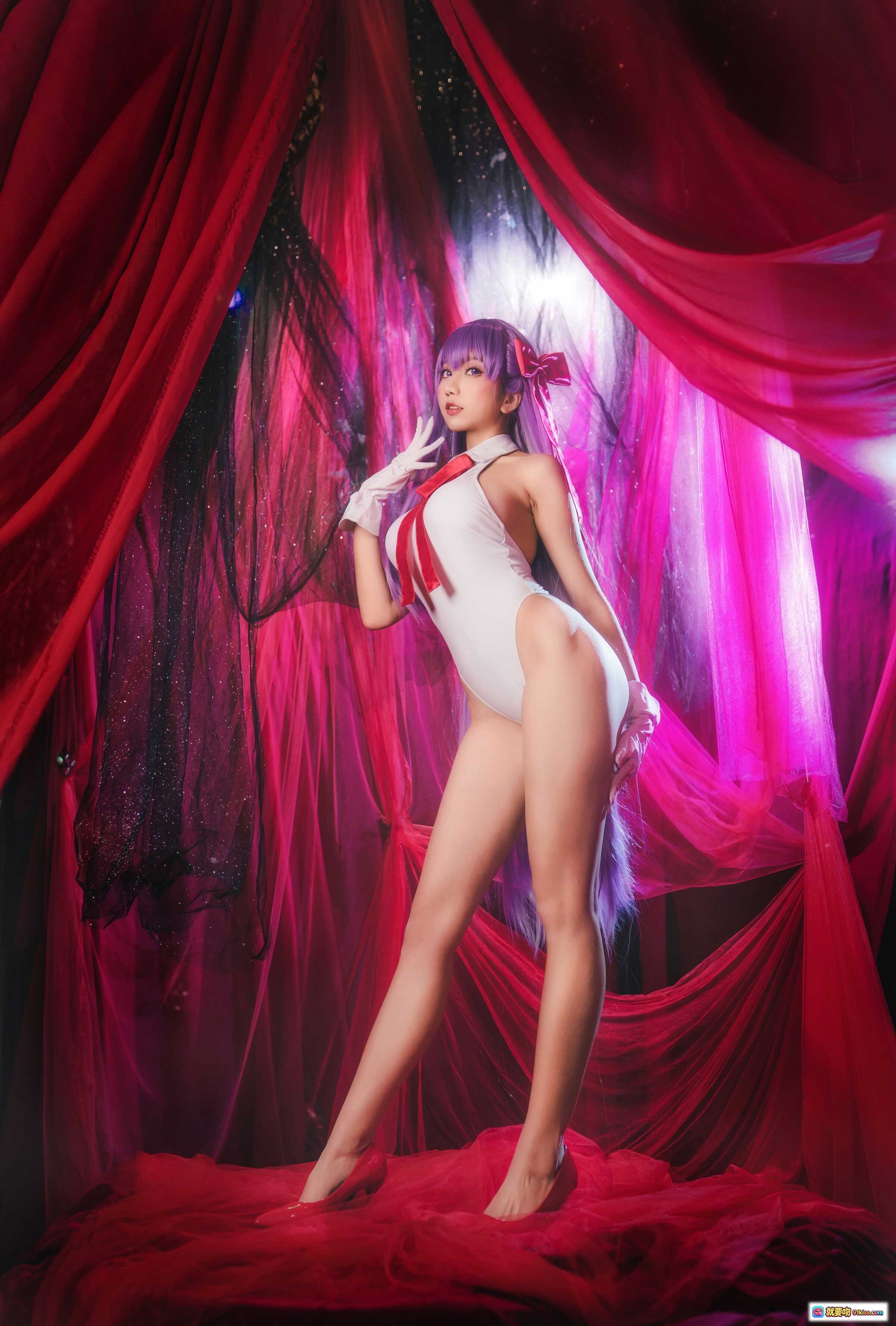 图片[4] - 迷失人形NO.009 BB护士cosplay紫发眼镜白裙窗纱光影写真28P55MB - 就要吻