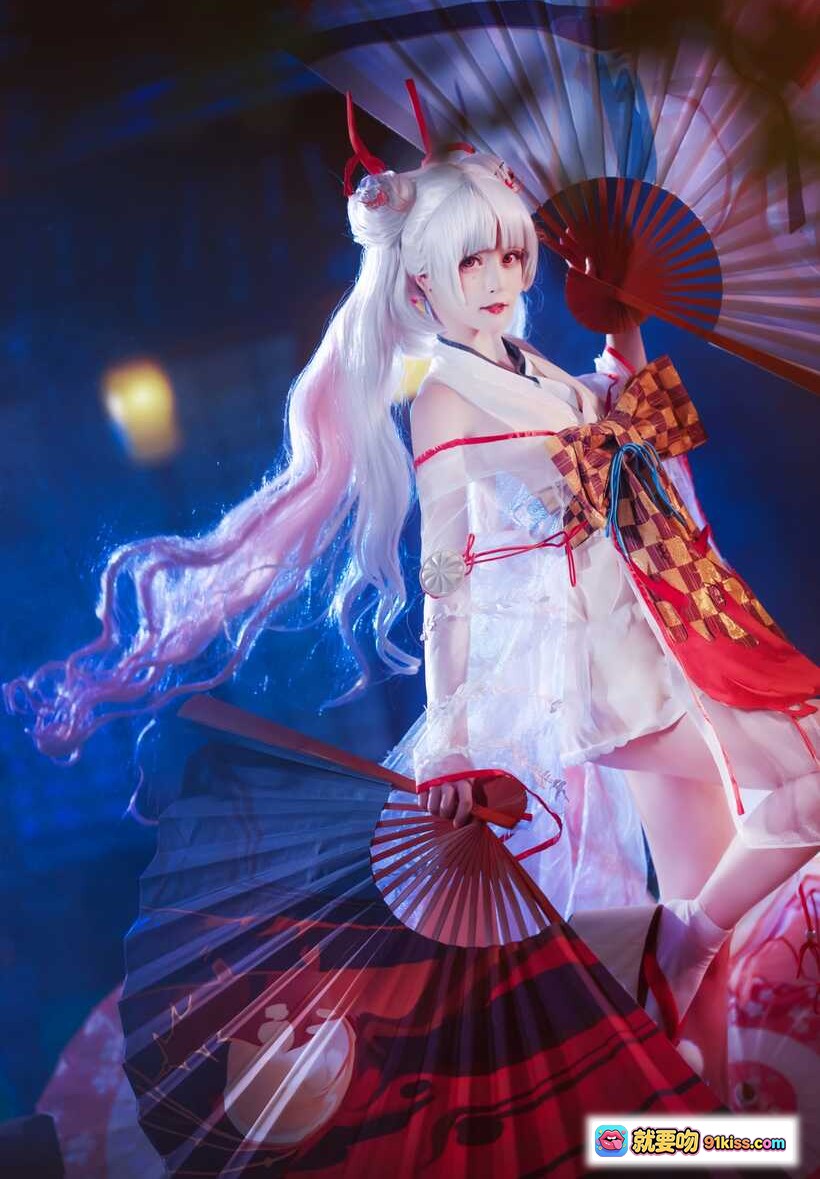 图片[4] - yui金鱼NO.017阴阳师不知火Cosplay写真·白发红饰和风美少女·日系二次元角色扮演·精致和服扇子造型·高清15P图集 - 就要吻