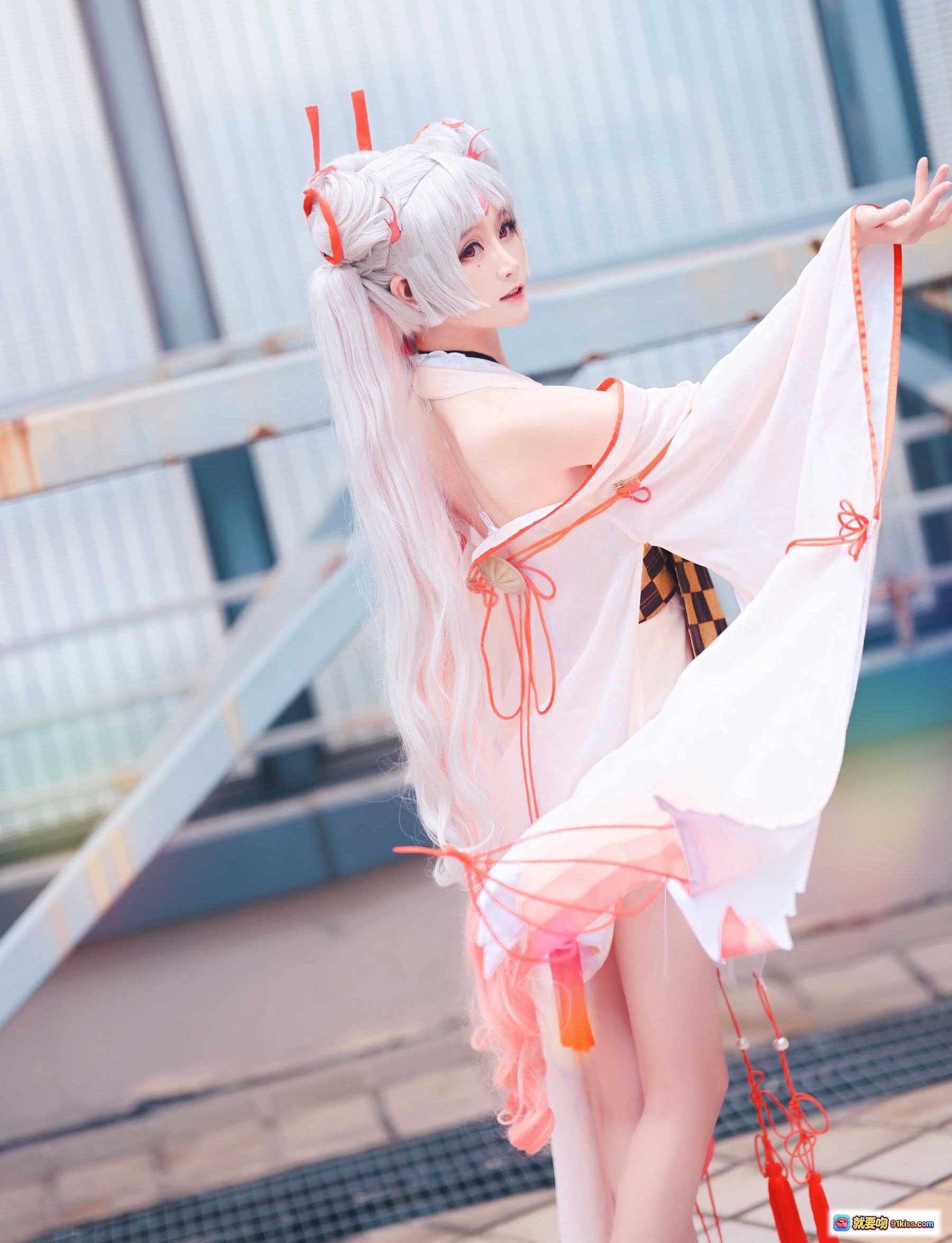 图片[7] - yui金鱼NO.017阴阳师不知火Cosplay写真·白发红饰和风美少女·日系二次元角色扮演·精致和服扇子造型·高清15P图集 - 就要吻
