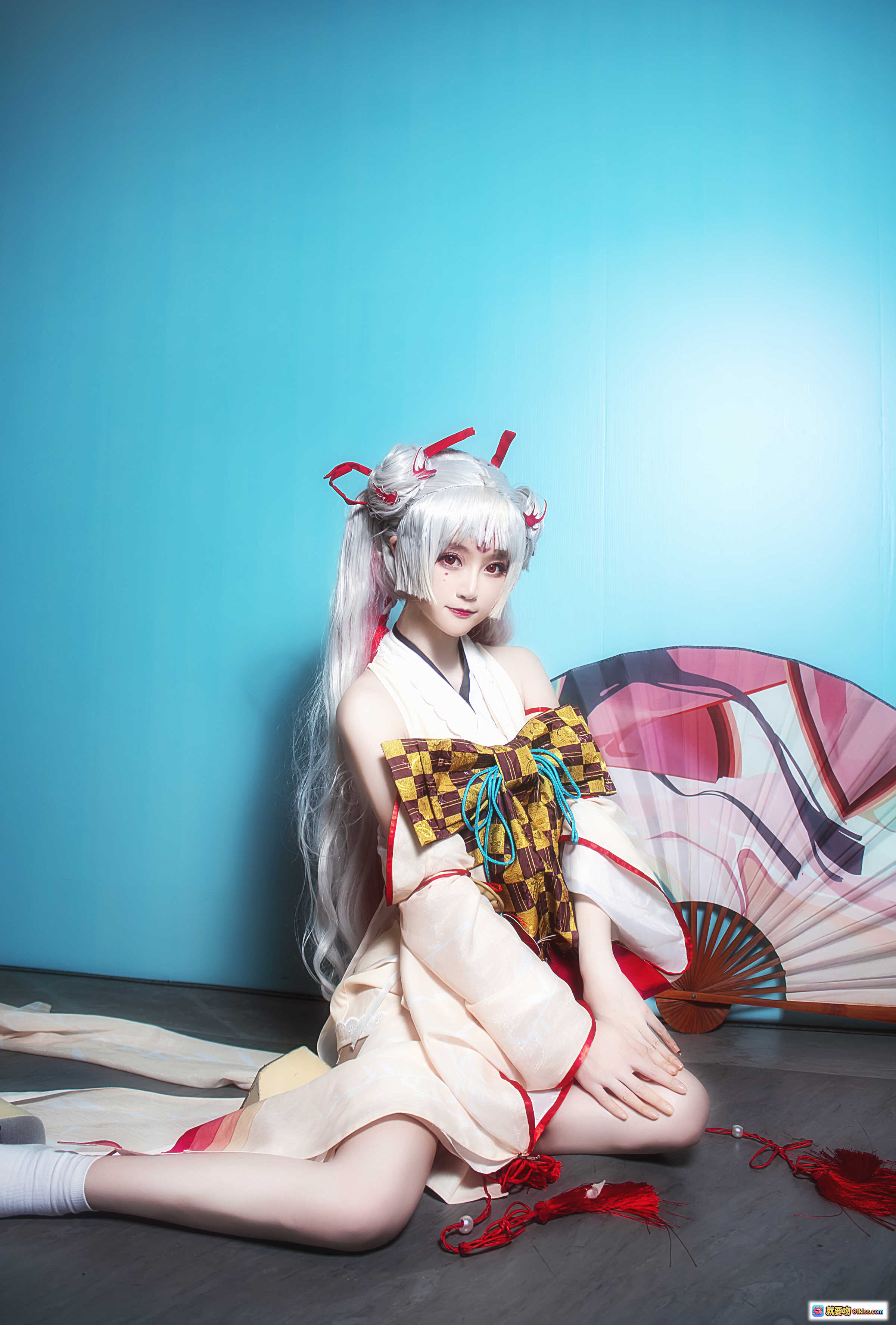 图片[3] - yui金鱼NO.017阴阳师不知火Cosplay写真·白发红饰和风美少女·日系二次元角色扮演·精致和服扇子造型·高清15P图集 - 就要吻
