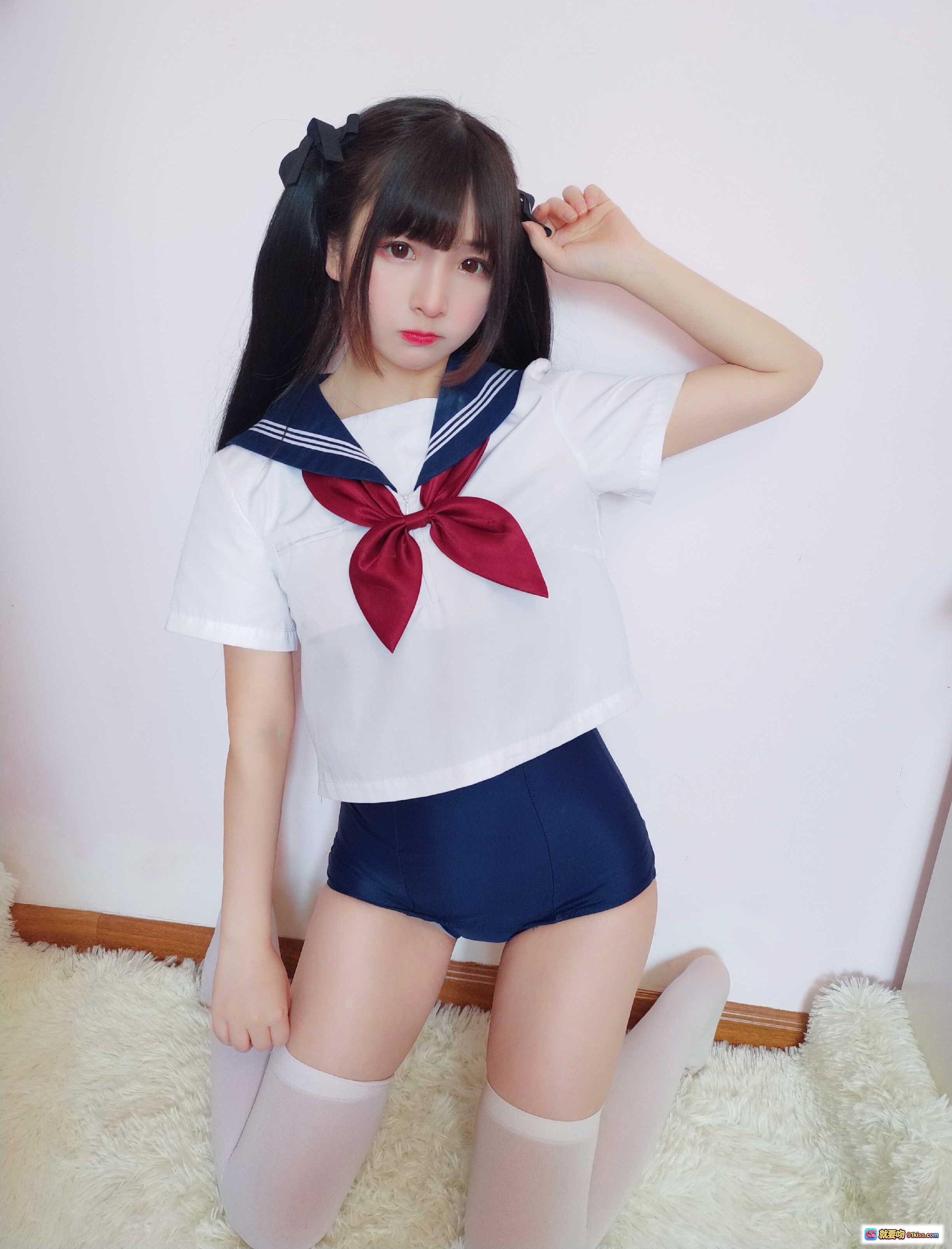 图片[5] - 古川NO.024水手服死库水写真 甜美双马尾白丝美腿少女坐姿高清图集 - 就要吻