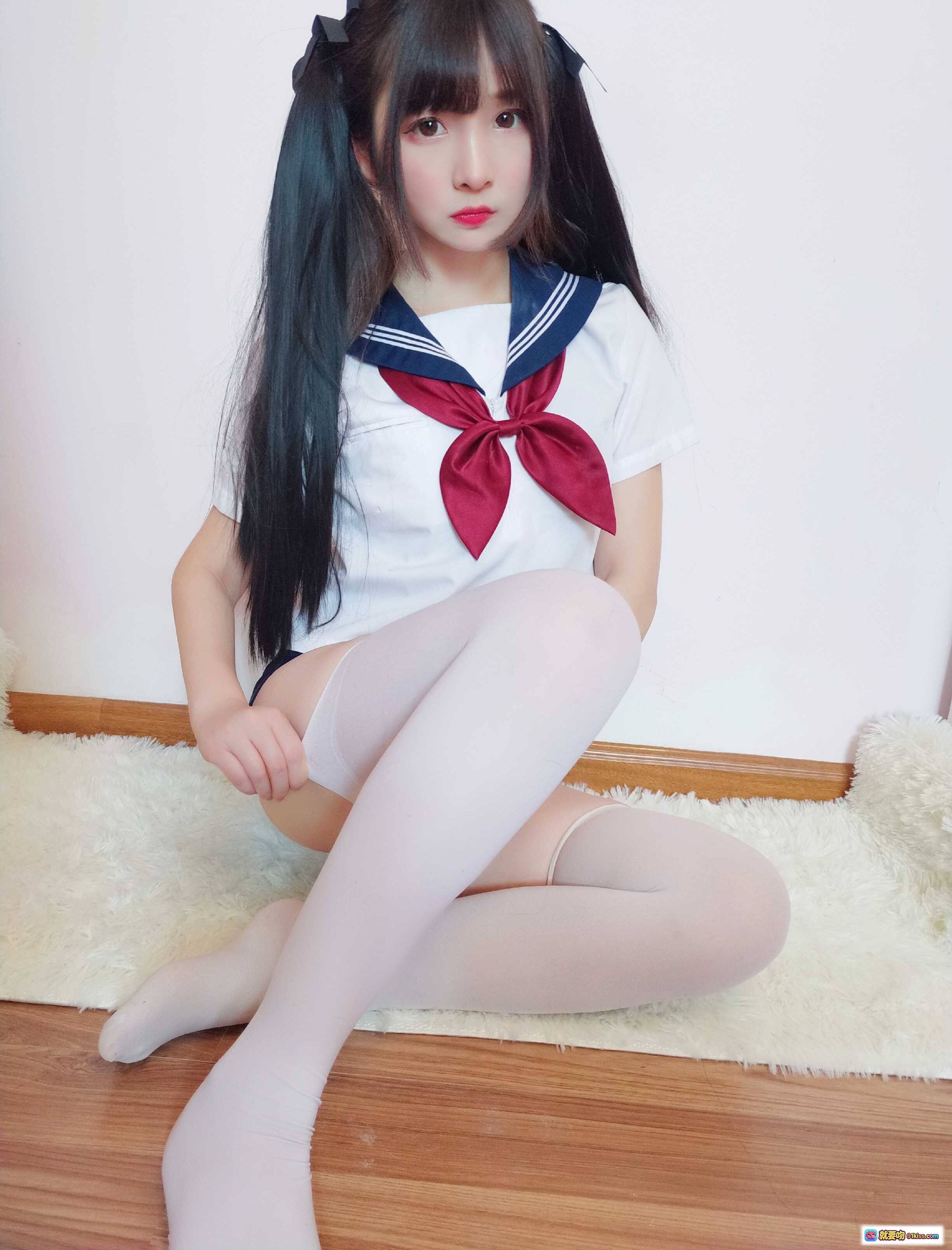 图片[6] - 古川NO.024水手服死库水写真 甜美双马尾白丝美腿少女坐姿高清图集 - 就要吻