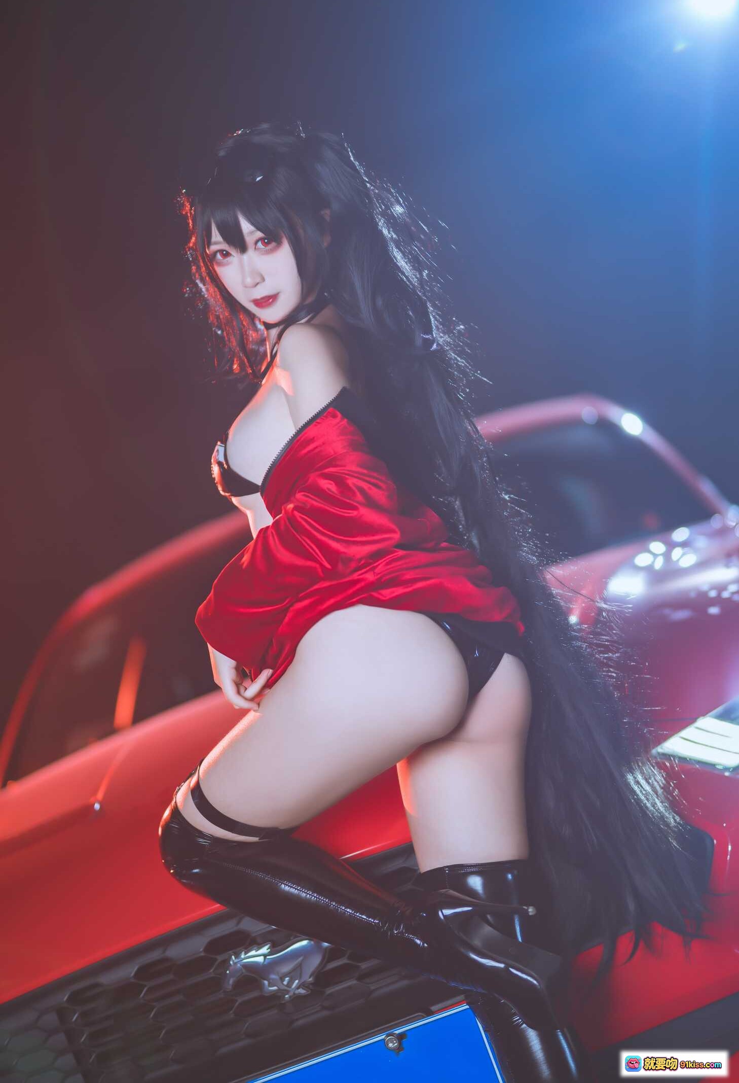 图片[6] - 樱落酱NO.018大凤赛车2写真｜红衣黑发美女Cosplay夜景汽车摄影｜17P高清图集 - 就要吻
